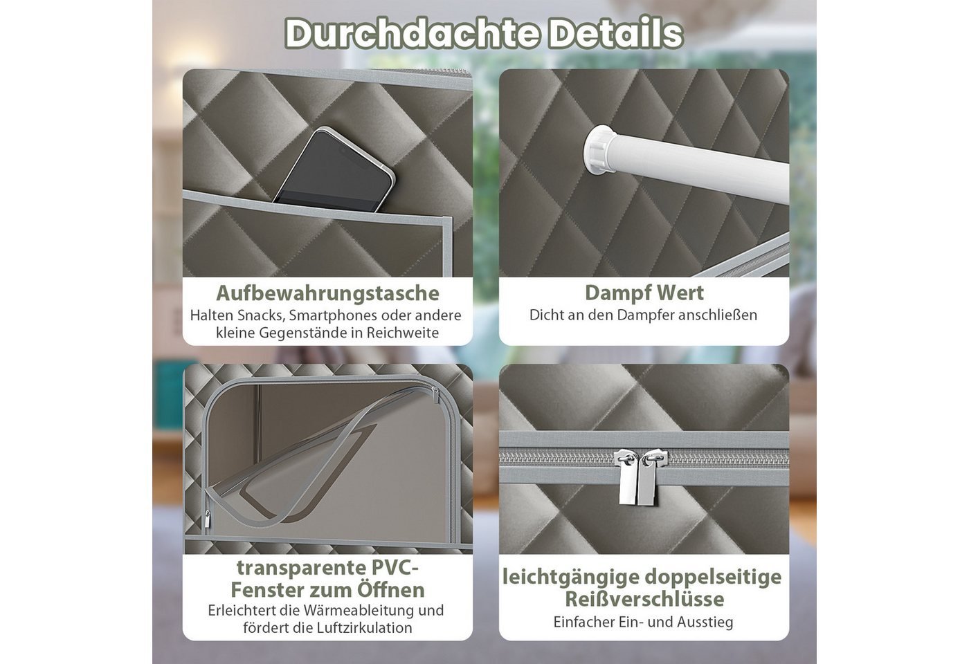 Thumbnail - KOMFOTTEU Sauna, Dampfsauna tragbar mit Fernbedienung und Timer