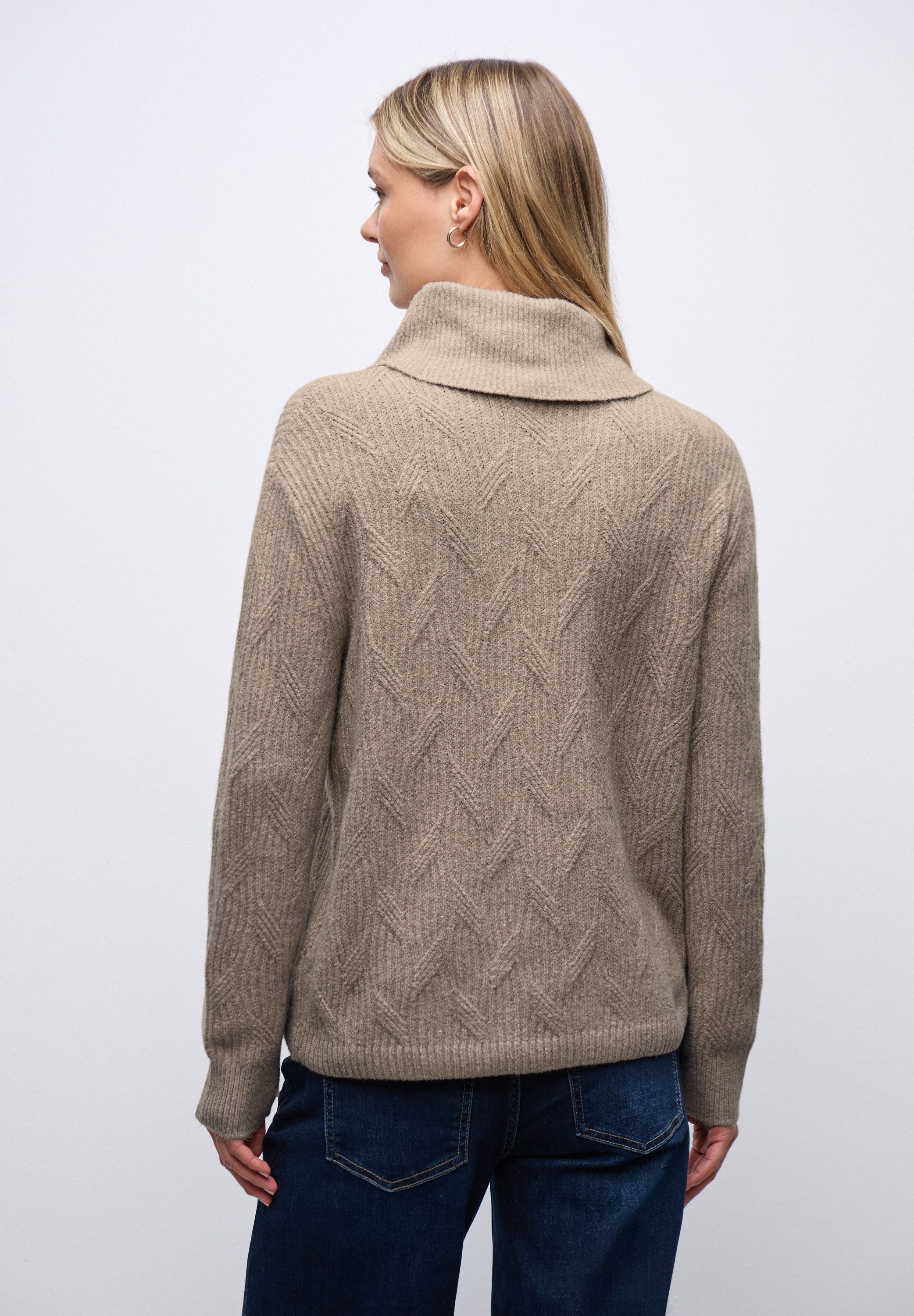 STREET ONE Rollkragenpullover aus Baumwolle mit Stretchanteil günstig online kaufen