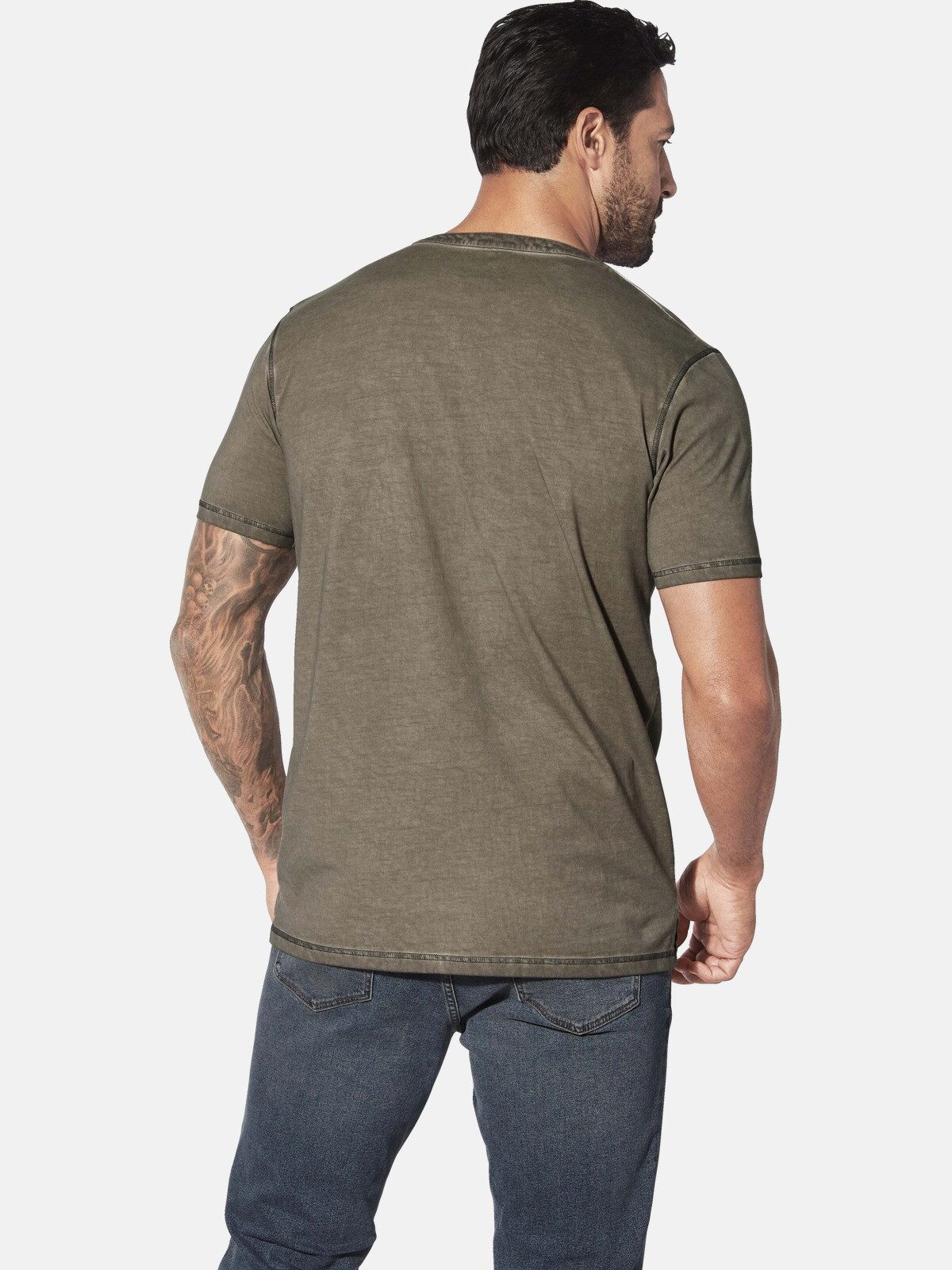 Jan Vanderstorm T-Shirt GODBERT mit Serafino-Ausschnitt günstig online kaufen