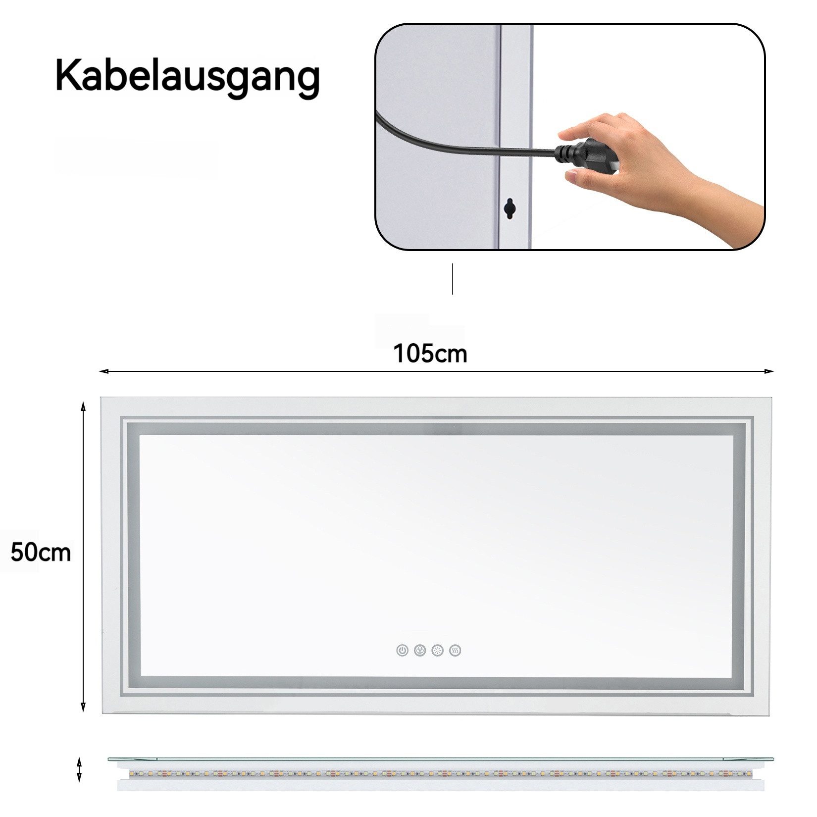LUVODI Badspiegel Badezimmerspiegel mit RGB LED-Beleuchtung, günstig online kaufen