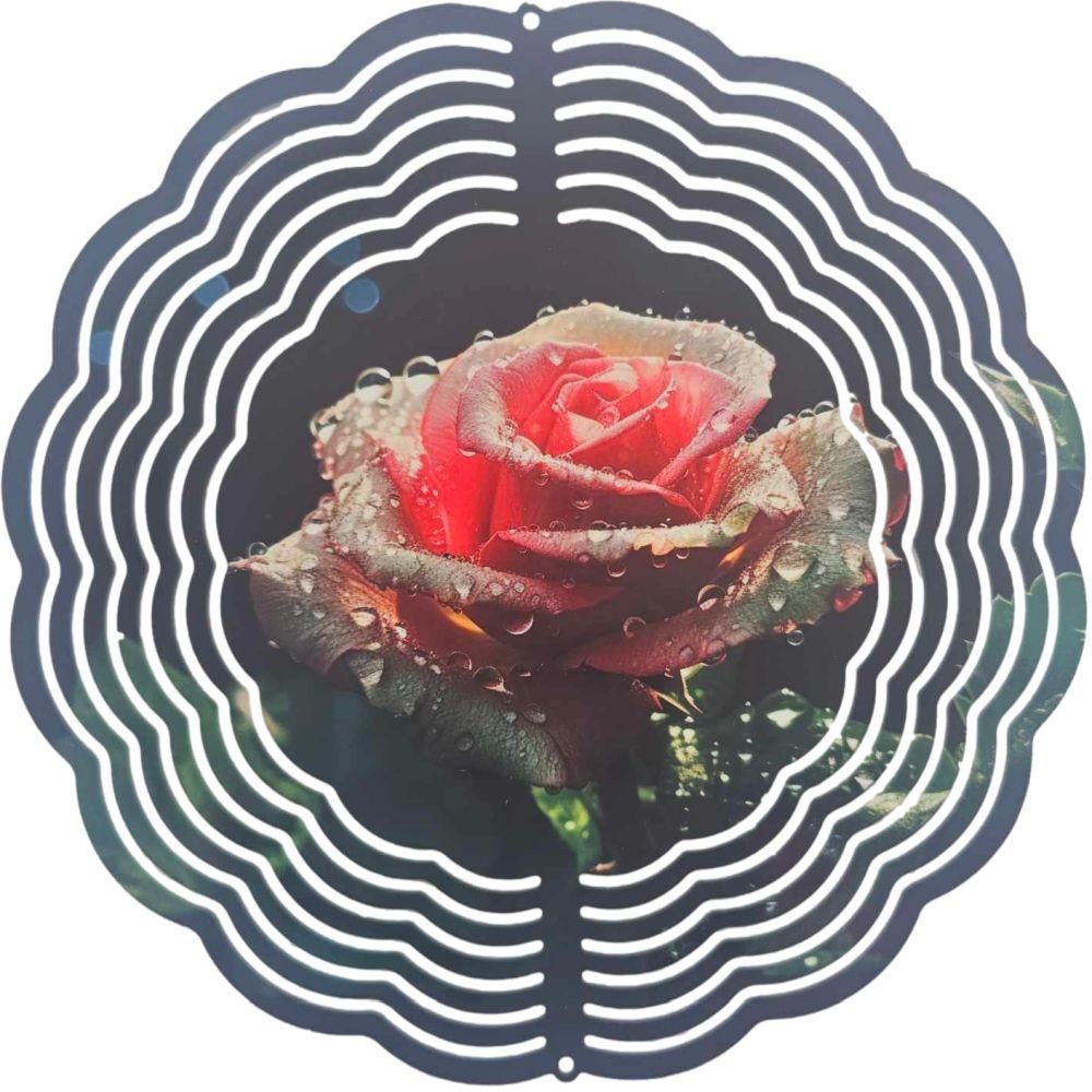 Ladreas Windspiel Edelstahl 3D Windspiel Windspinner 20cm Rose 1 WI376