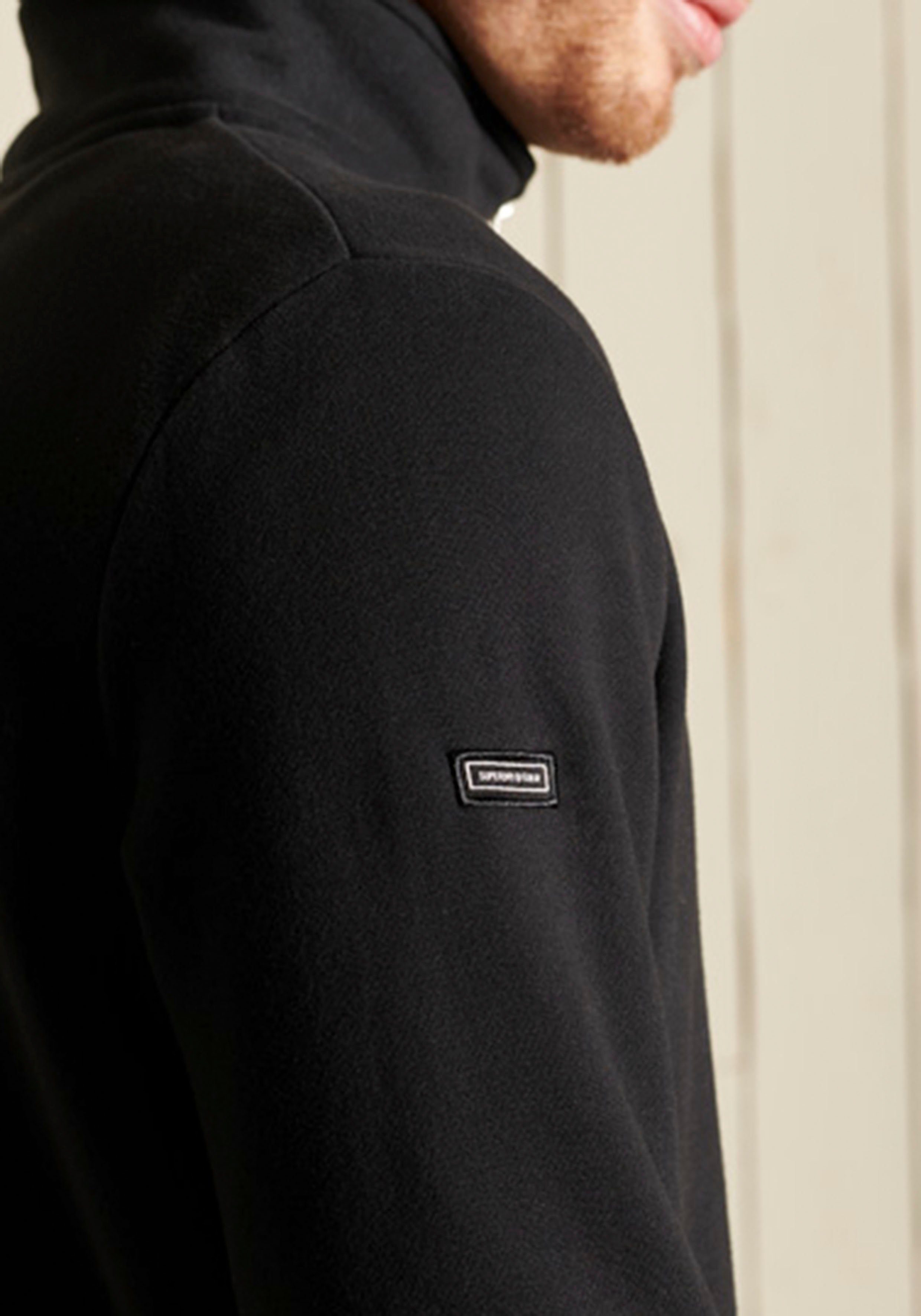 Sweatshirt HENLEY LOGO Superdry EMB black ZIP VINTAGE