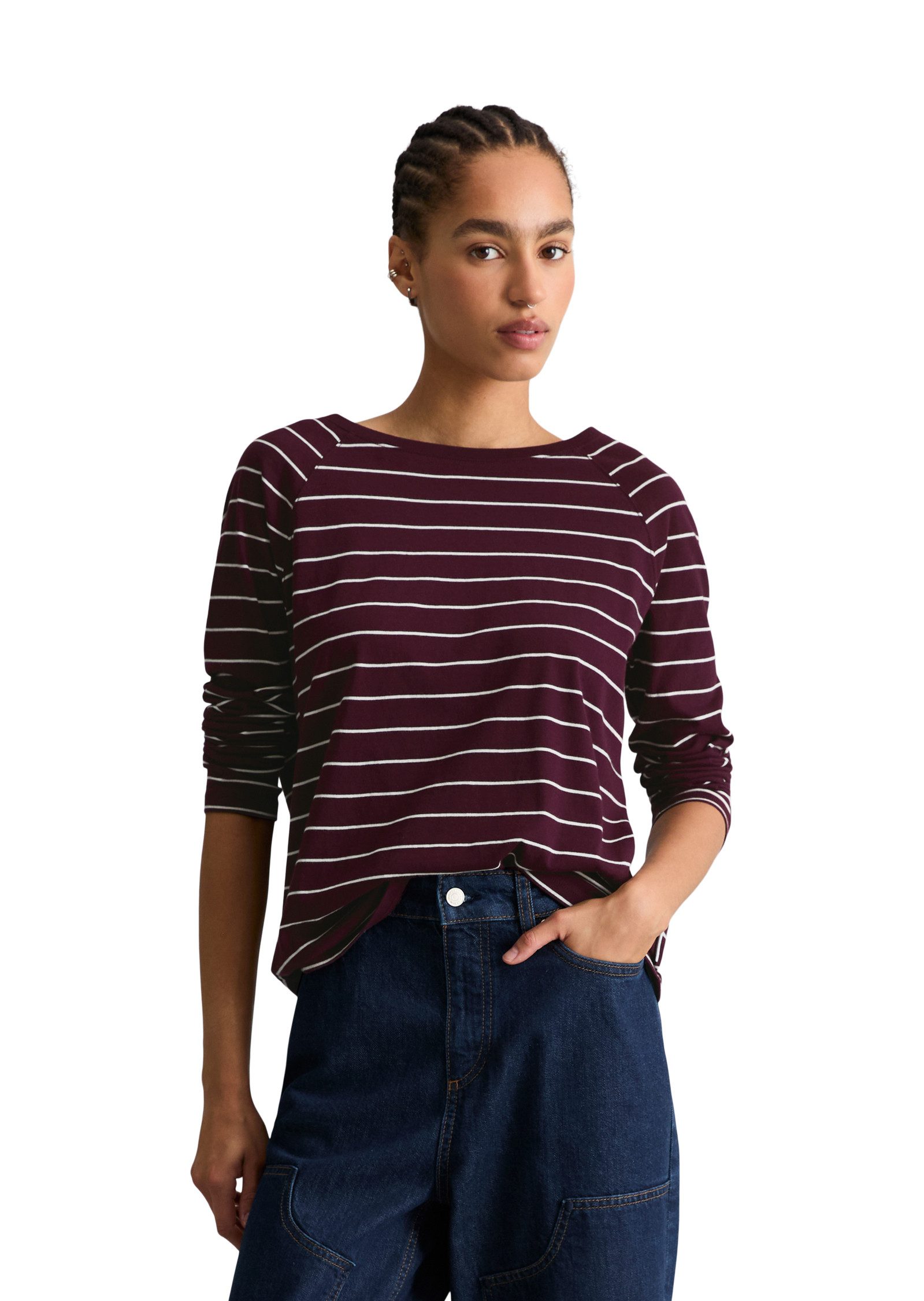 Marc O'Polo DENIM Langarmshirt aus Loose Knit Jersey