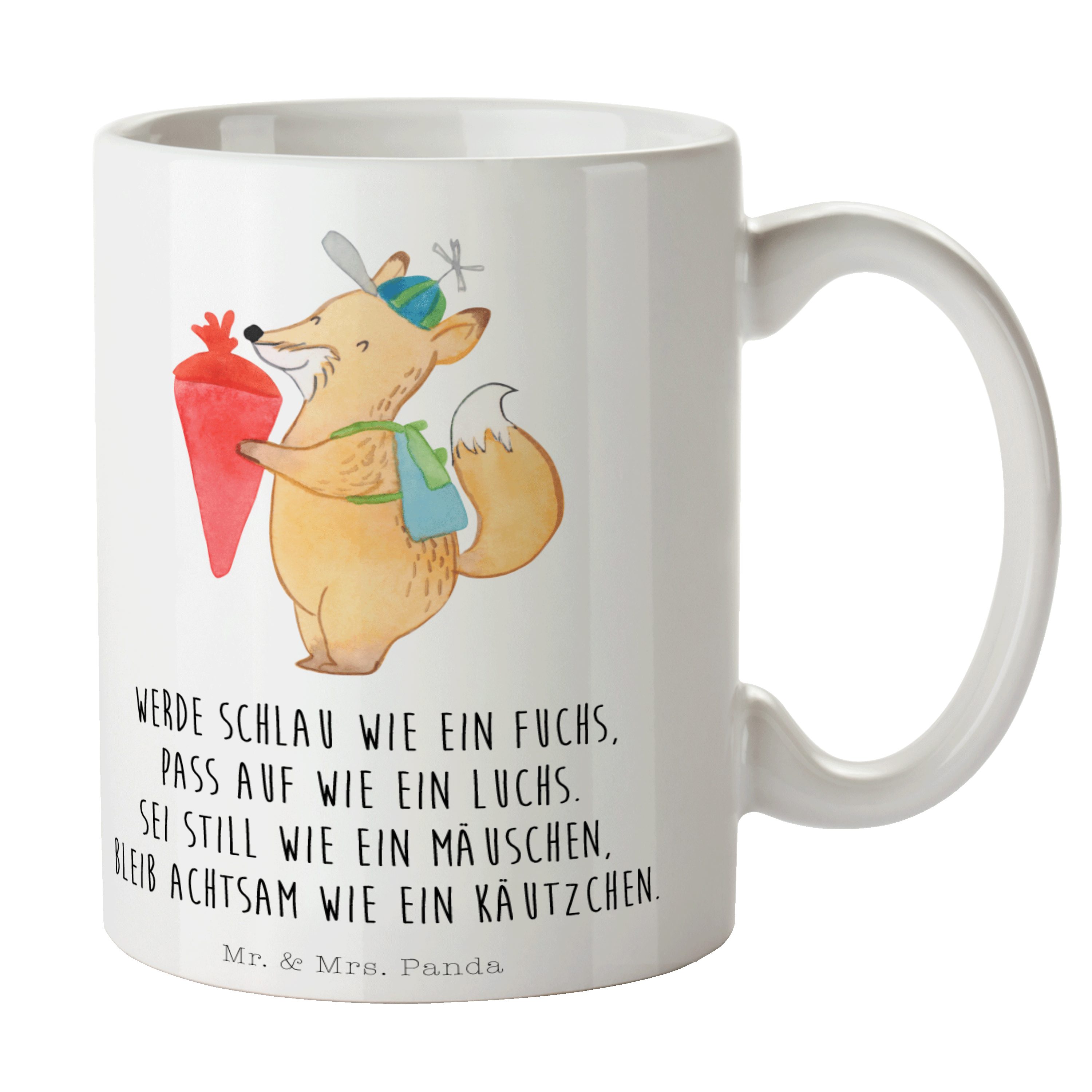 Mr. & Mrs. Laune, Tasse Gute Weiß - Fuchs Kaffeebe, Motive, Panda Geschenk, - Keramik Tasse Schulkind