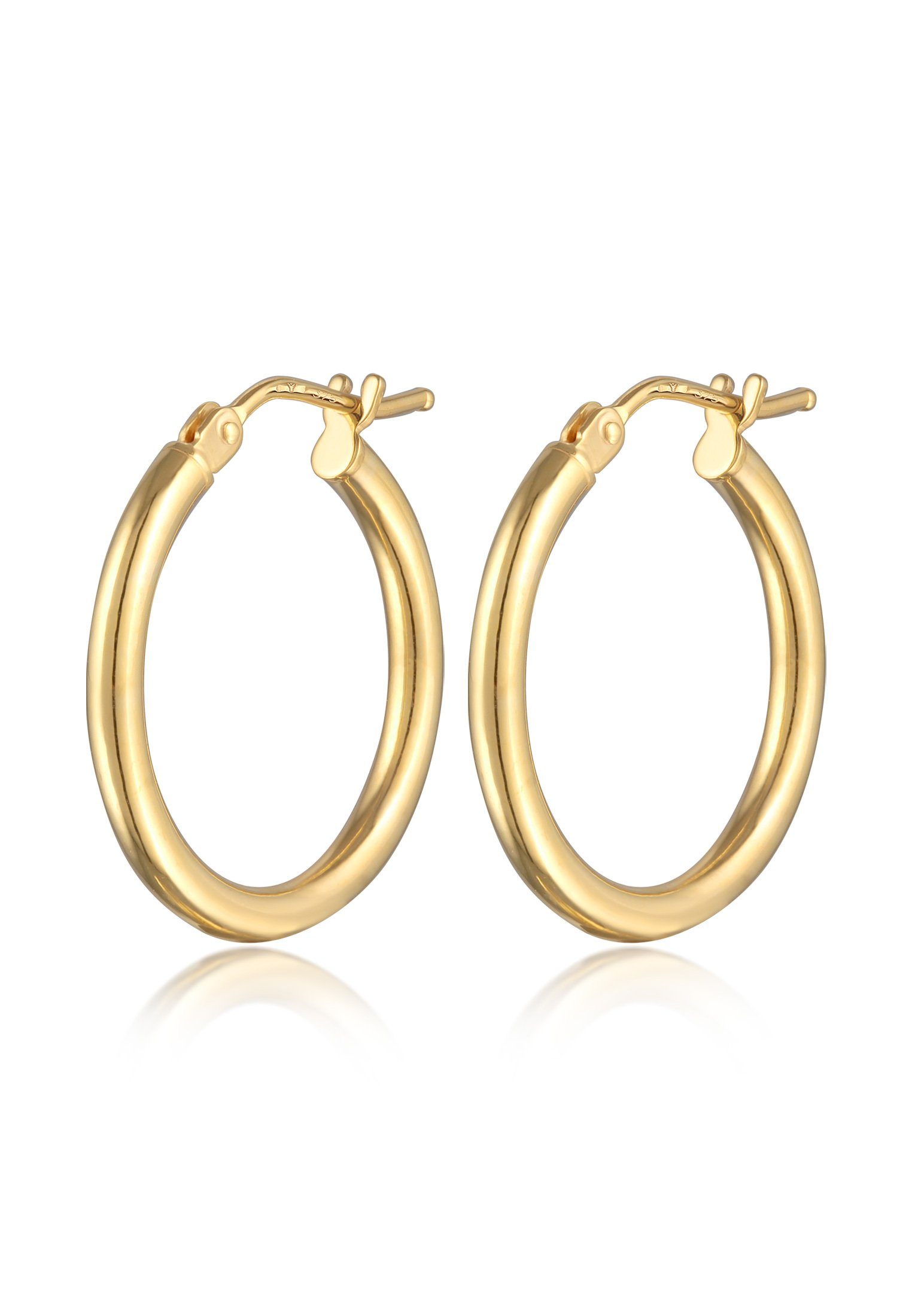 Elli Premium Paar Creolen Creolen Basic Bügelverschluss 375er Gelbgold günstig online kaufen
