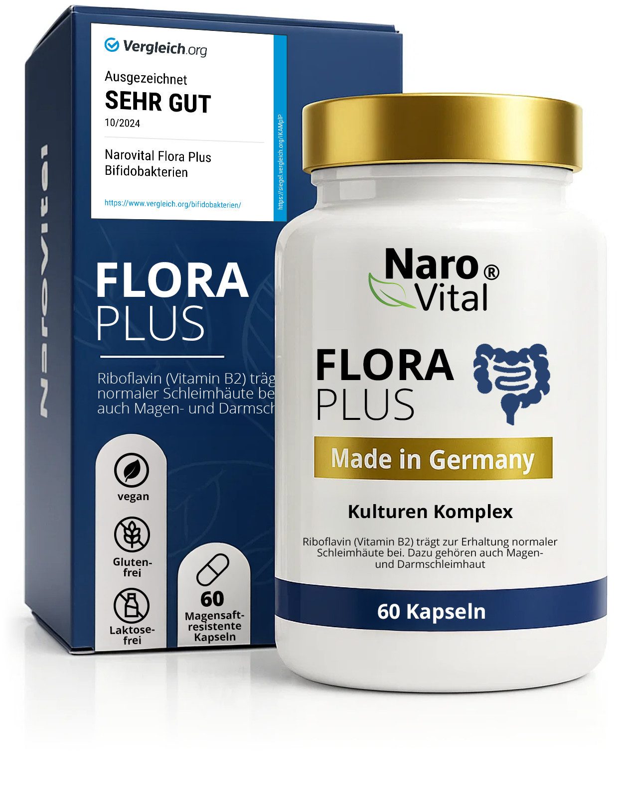 NaroVital Flora Plus Kulturen komplex 23 Bakterienstämme für den Darm - 60 Kapseln, 60 St.