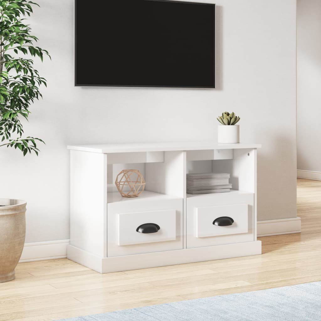 furnicato TV-Schrank Hochglanz-Weiß 80x35x50 cm Holzwerkstoff