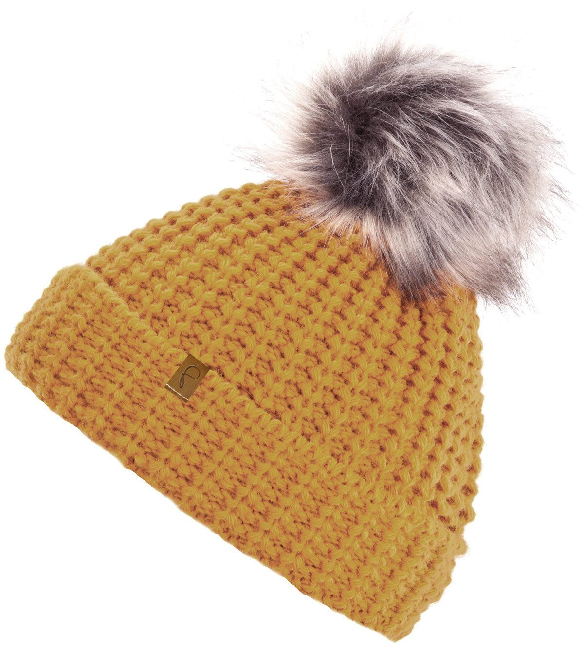 compagno Bommelmütze Wintermütze Mütze Beanie Haube gefüttert Bommelmütze