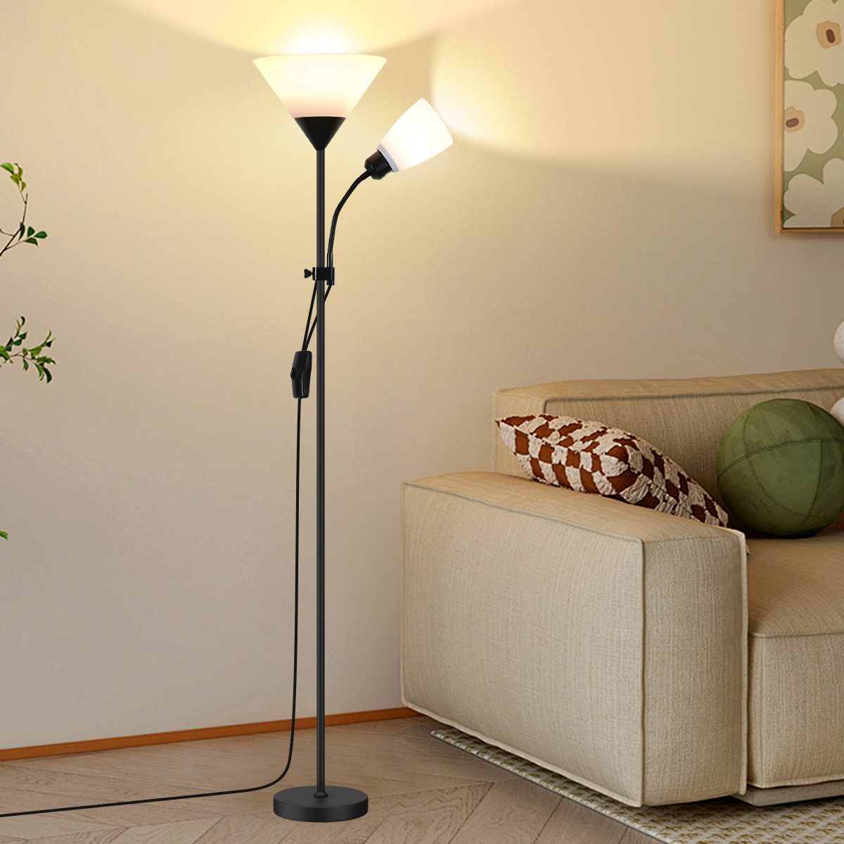 Stehlampe mit 2 LED Glühbirne