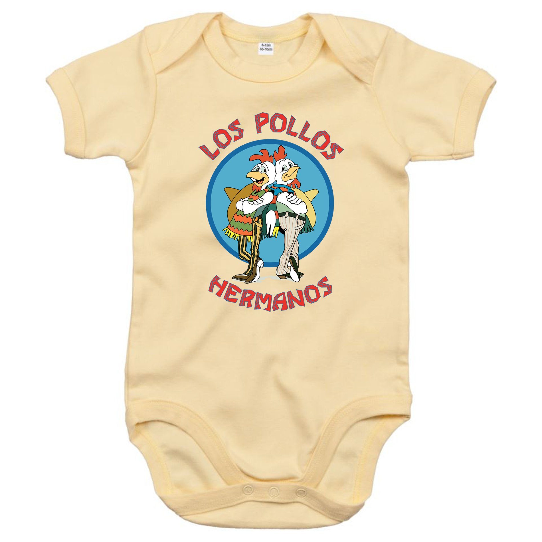 Blondie & Brownie Strampler Kinder Beige Hermanos Pollos mit Los Hühner Druckknopf Baby