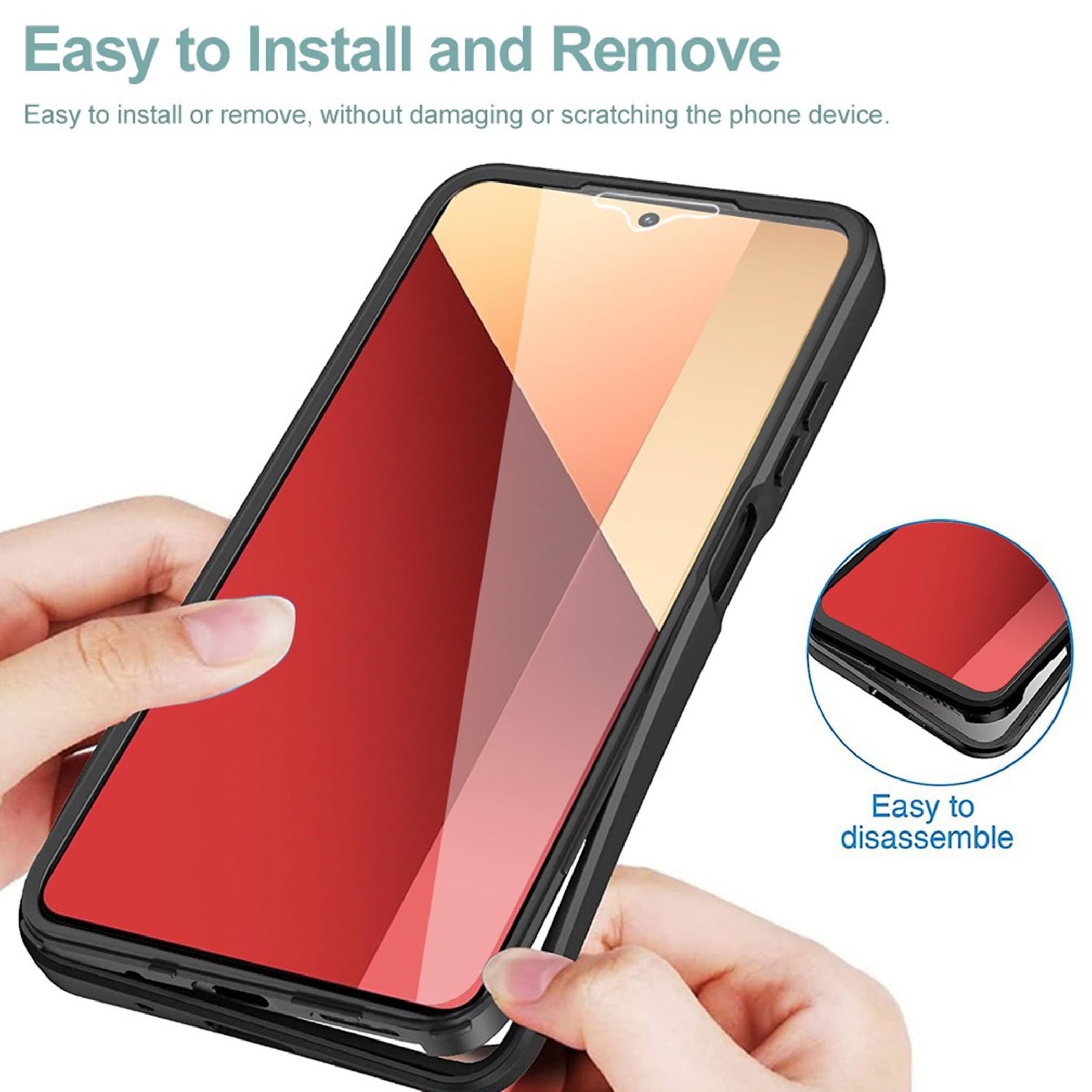 Wigento Handyhülle 360 Grad für Samsung Galaxy S25 FE mit Display Kameraschutz Schwarz 6,7 Zoll, 360 Grad Schutz, stoßdämpfend, robust