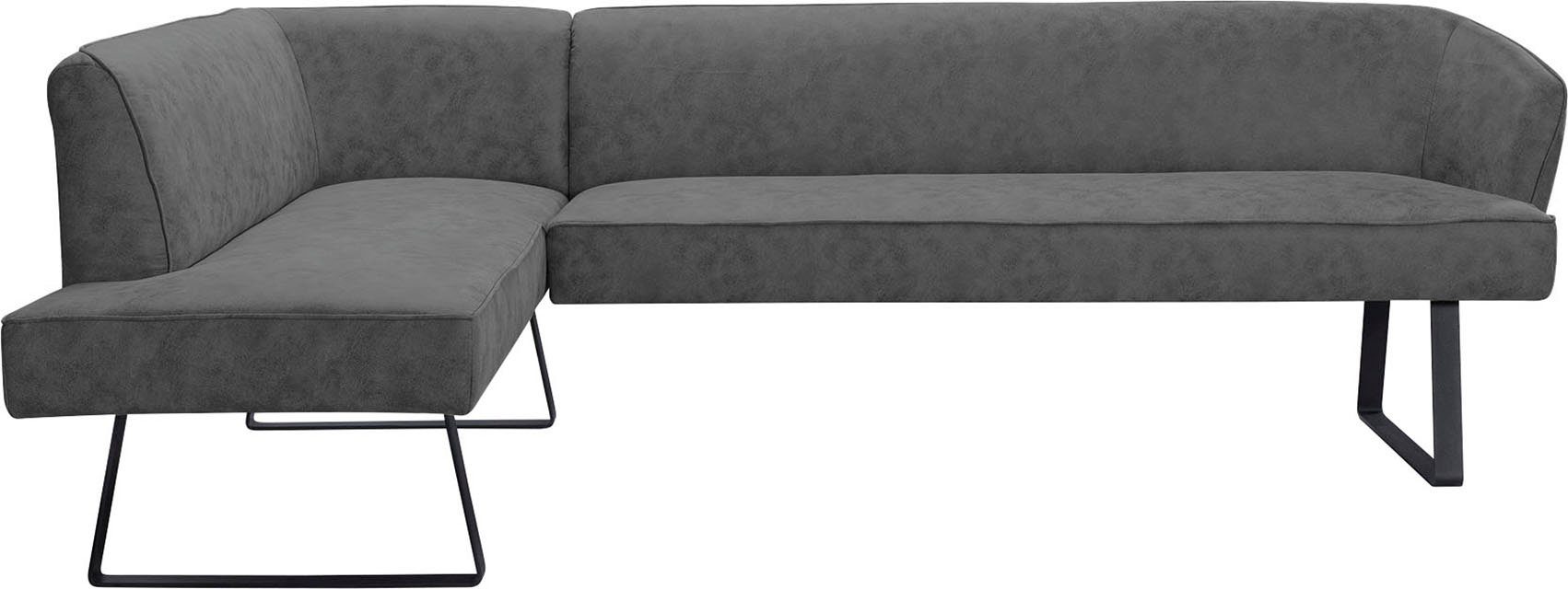 exxpo - sofa fashion Eckbank "Americano" mit Keder und Metallfüßen, Bezug i günstig online kaufen