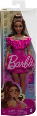 Barbie Anziehpuppe Fashionistas, pinkfarbenes Kleid mit Rüschenärmeln