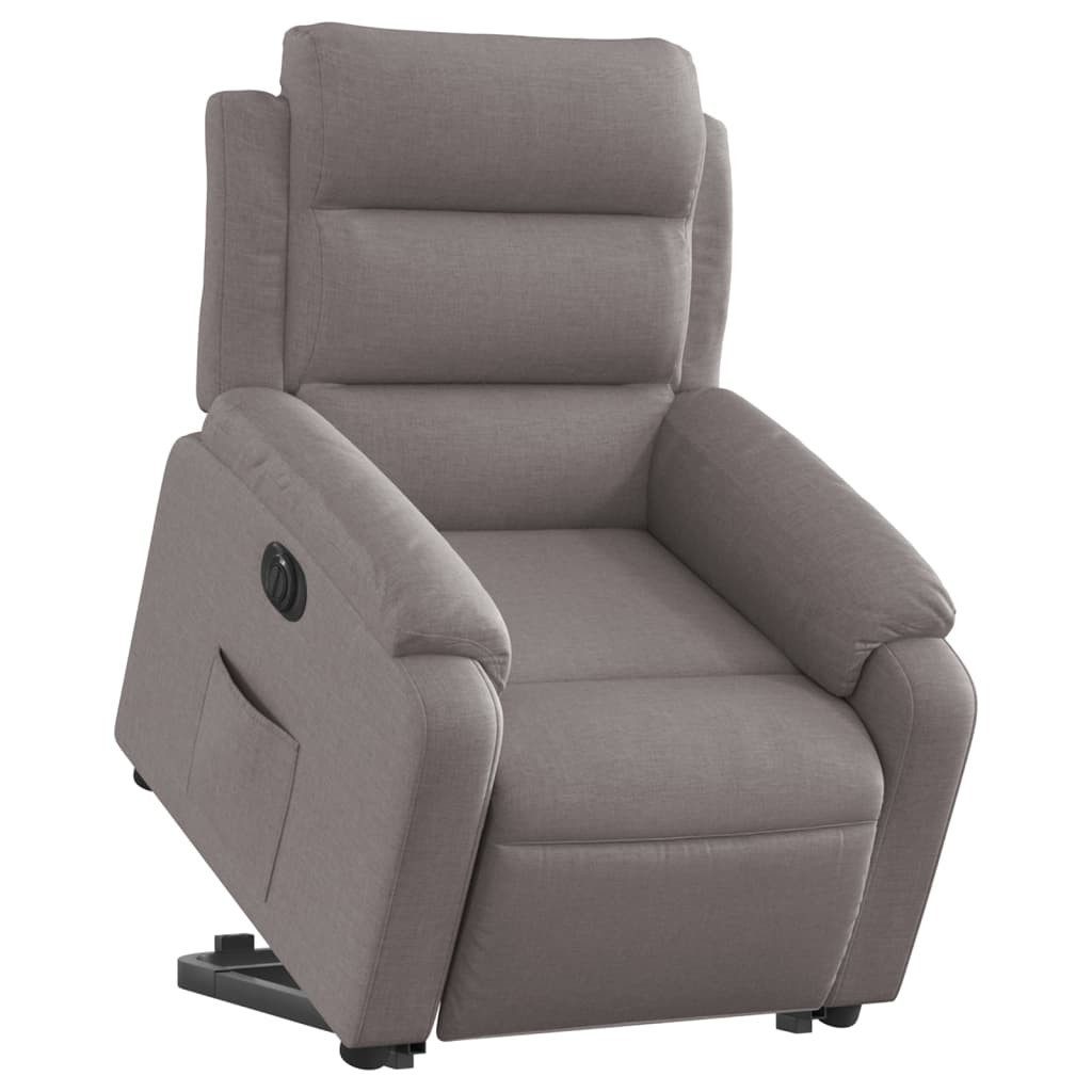 vidaXL Sessel Relaxsessel mit Aufstehhilfe Elektrisch Taupe Stoff (1-St)