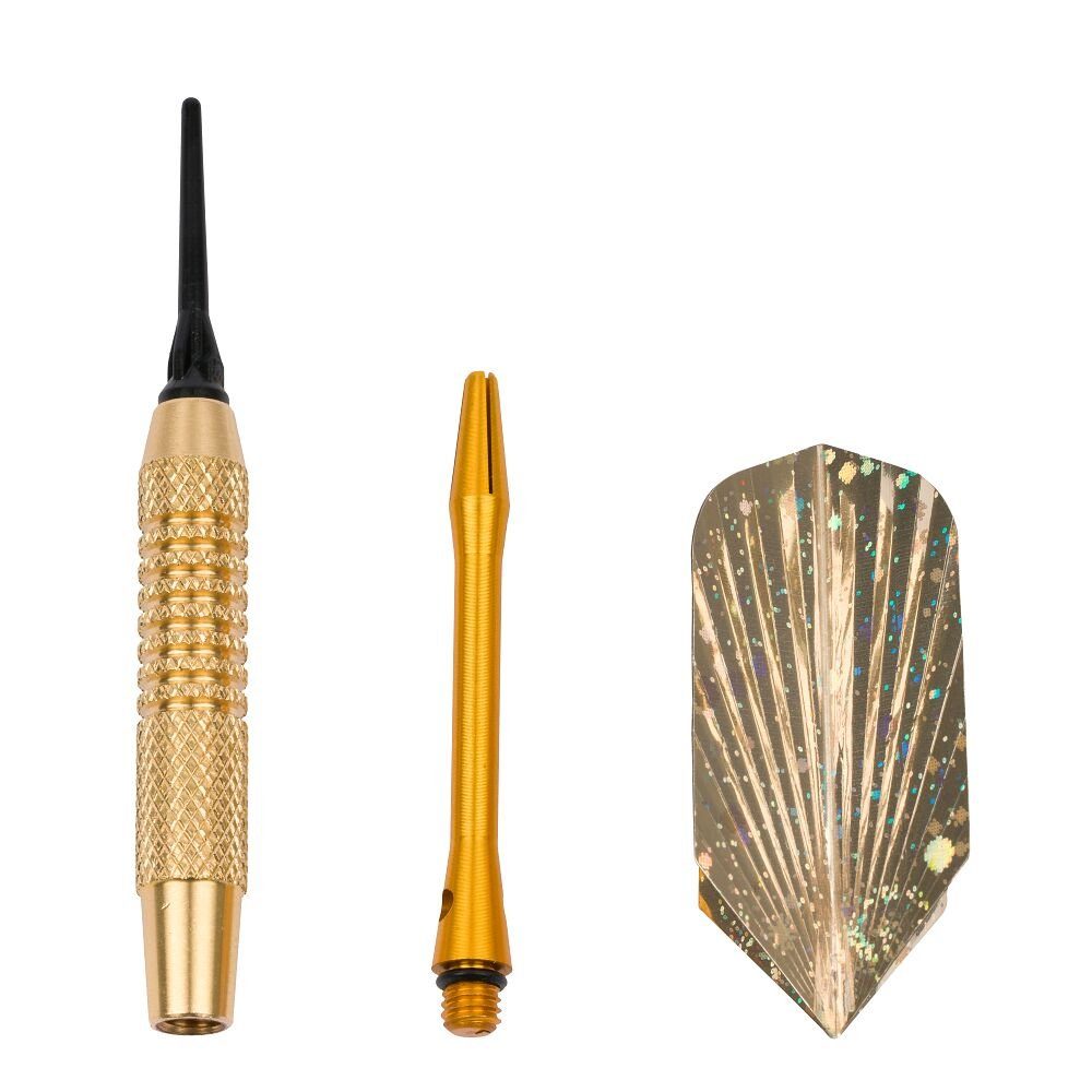 Barrel Dart in 16 Kings Gold Griffiges Torpedoform Dartpfeil 16/18 Messing g, g Star, Softdart aus