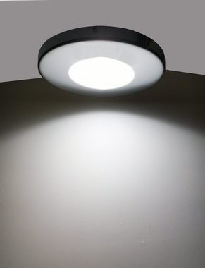 TRANGO LED Einbauleuchte, 6er Set 6729IP-062AK Einbaustrahler Rund IP44 aus Edelstahl gebürstet Badleuchte, Bad Einbauleuchte, Deckenspots, Einbauspots, Deckenleuchte inkl. 6x GU10 Lampenfassung für Bad, Sauna, Außen, Feuchtraum