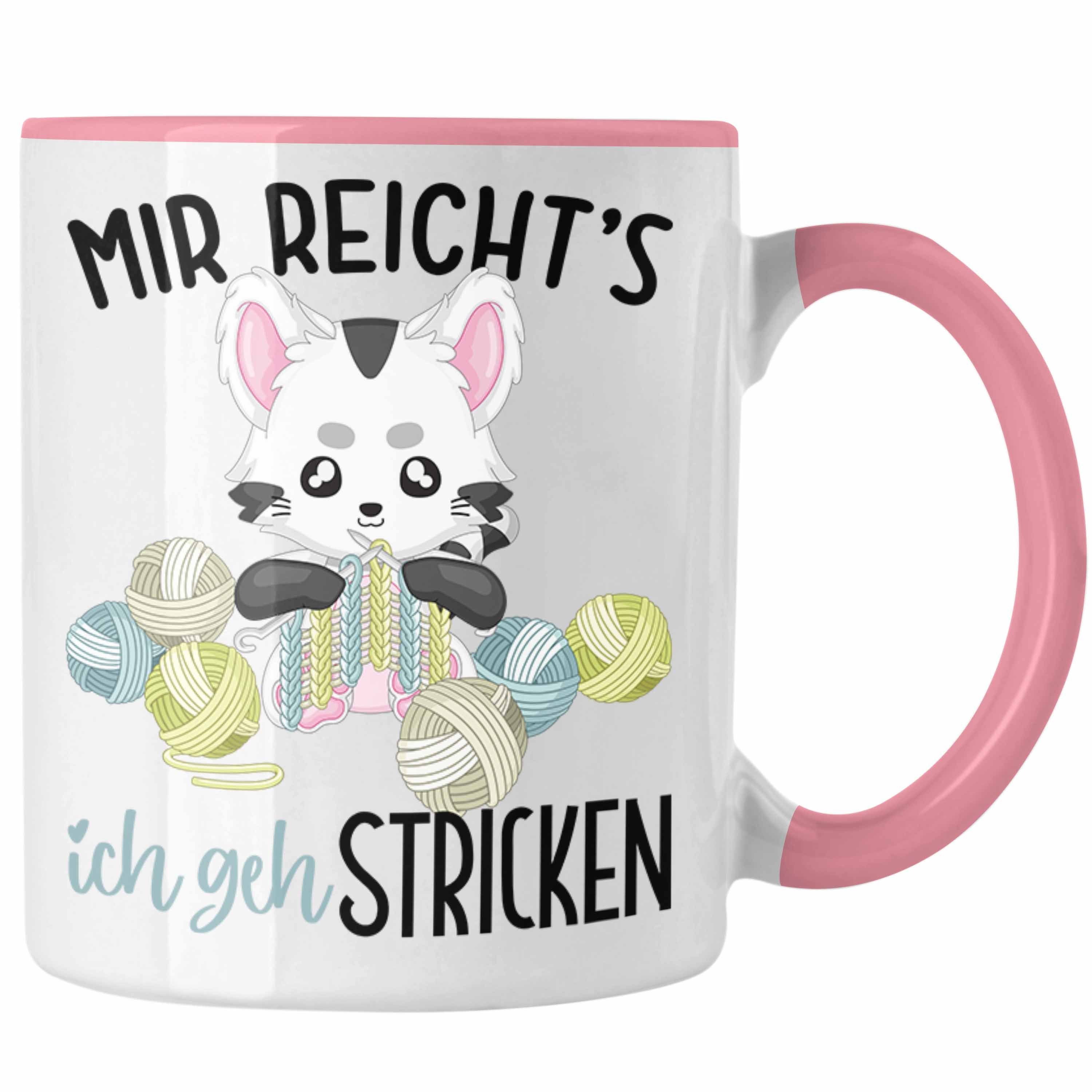 Trendation Tasse Mir Reichts Ich Geh Stricken Tasse Geschenk Häckeln Wolle Oma Geschenk Rosa