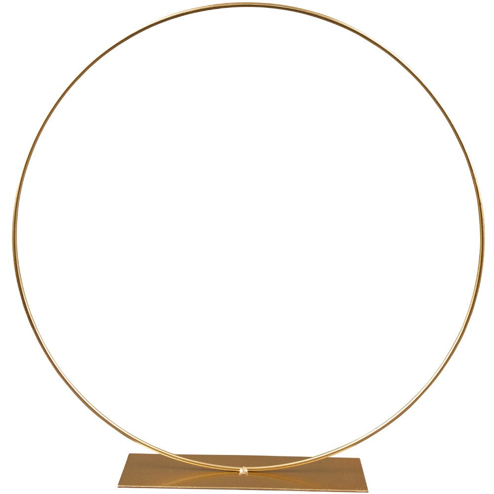 matches21 HOME & HOBBY Dekofigur Metall-Ring mit Fuß als Tisch-Deko Basteln gold 25 cm (1 St), Sockel Draht-Reif zum Stellen als Hochzeit Tischdeko Deko-Ring