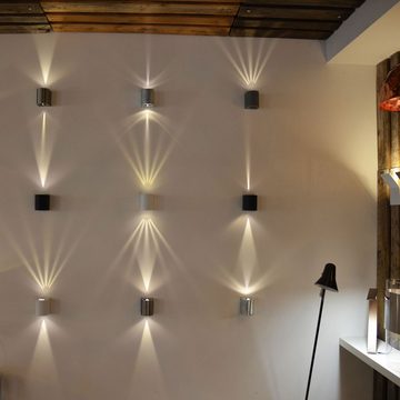 Licht-Trend Außen-Wandleuchte Baleno LED-Wandlampe Up&Down mit Lichtfilter Edelstahl Edelstahl, Warmweiß