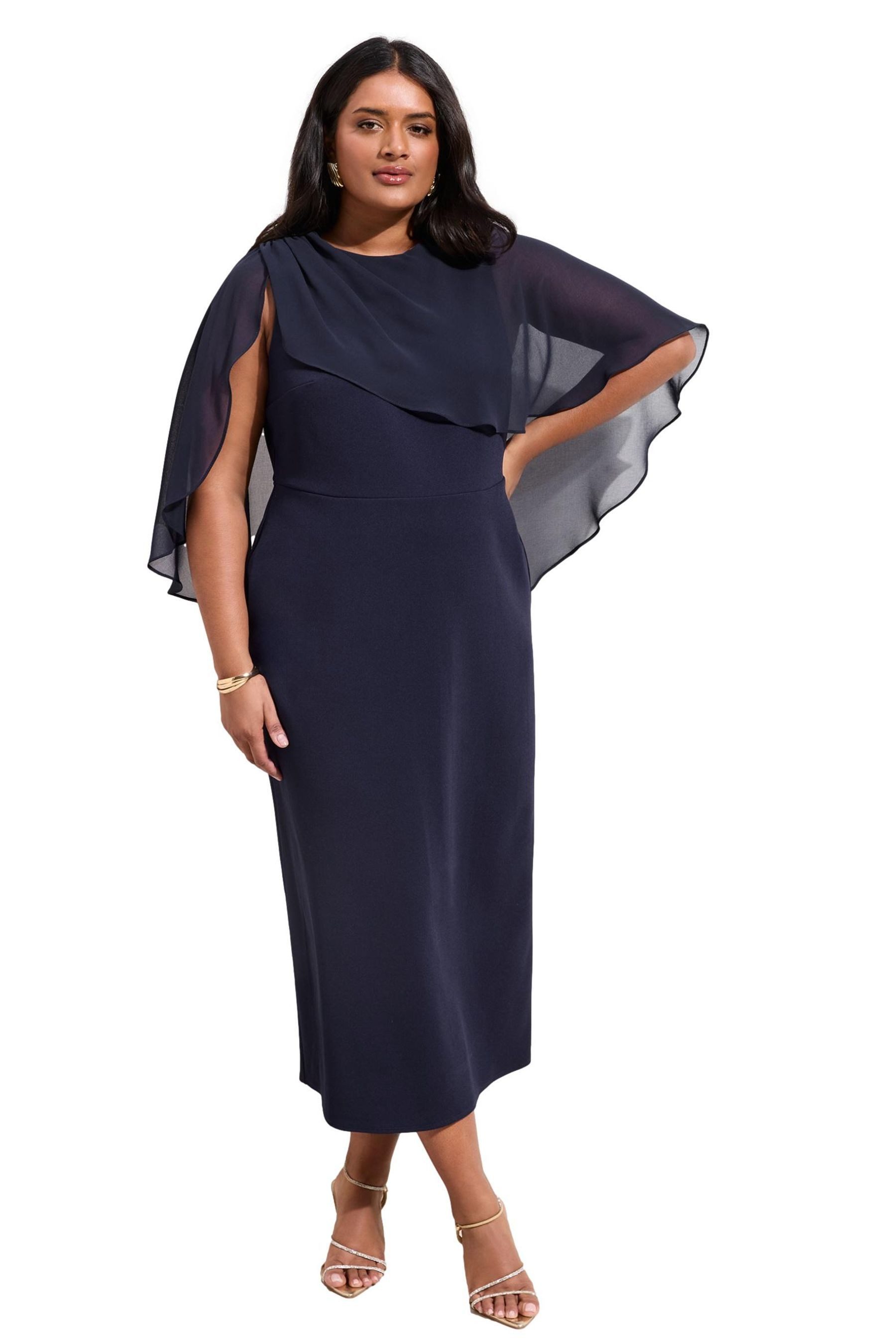 Friends Like These Midikleid Friends Like These Scuba-Midikleid mit Cape, Curve (1-tlg)