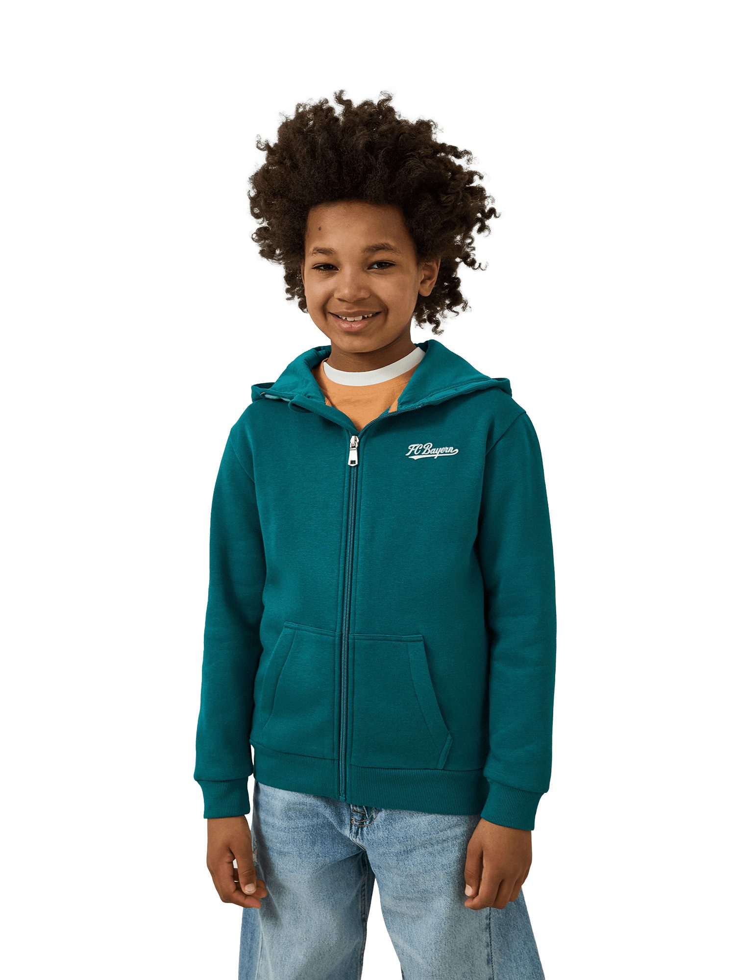 Kapuzensweatjacke FC Bayern München, Zip-Hoodie Spring, Kinder, Grün