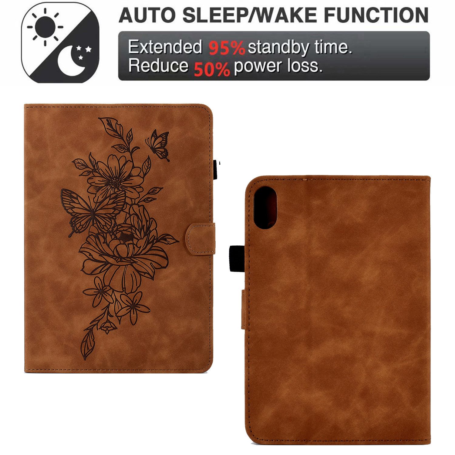 trends for living Tablet-Hülle Leder Blumen Smart Cover Für Apple iPad Modelle Etui Hülle Case