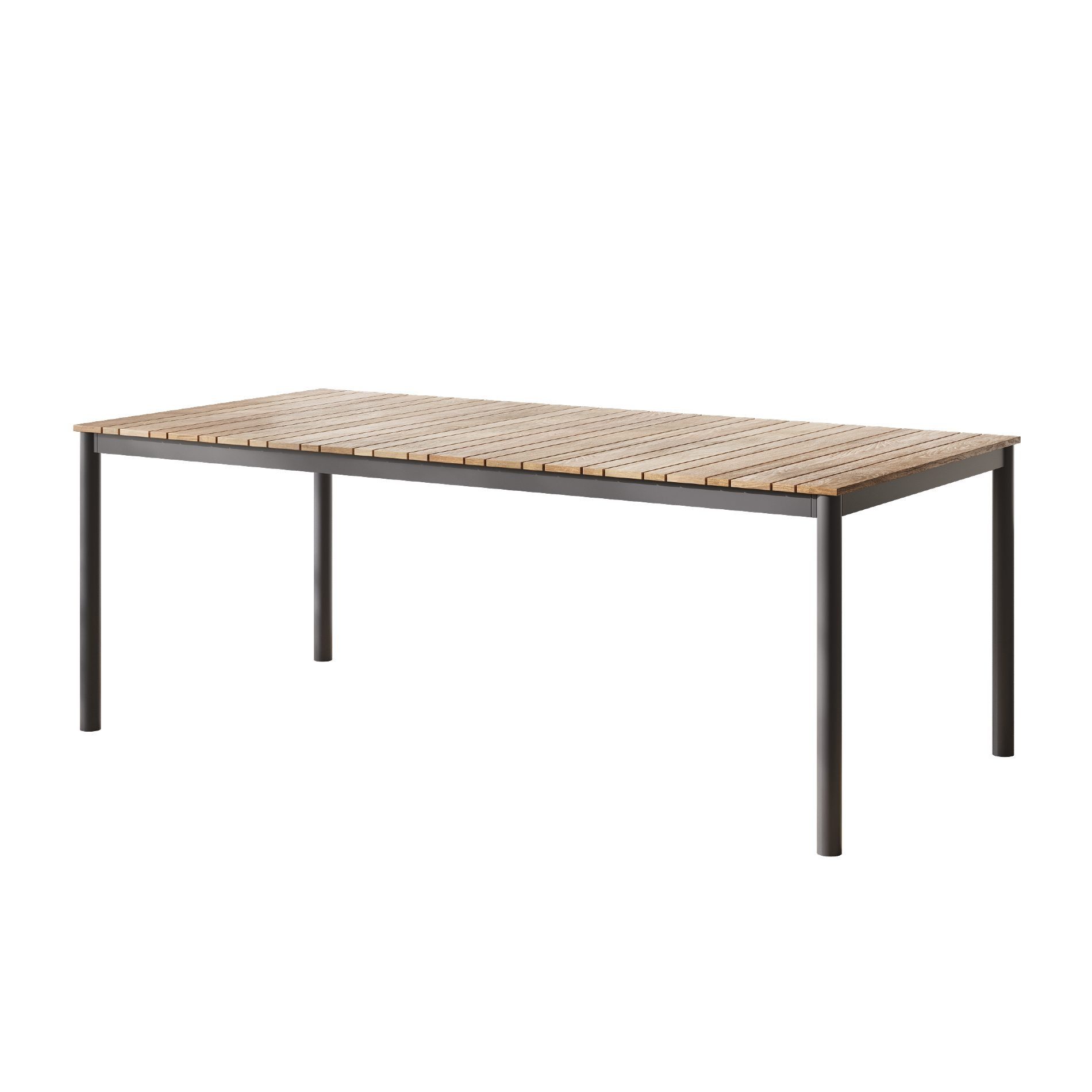 Cinas Gartentisch Mood Classic Midway, Aluminiumgestell, Teakholz-Lamellen, pflegeleicht (Outdoortisch, Teakholztisch, witterungsbeständig & pflegeleicht), Größe 204 x 100 cm