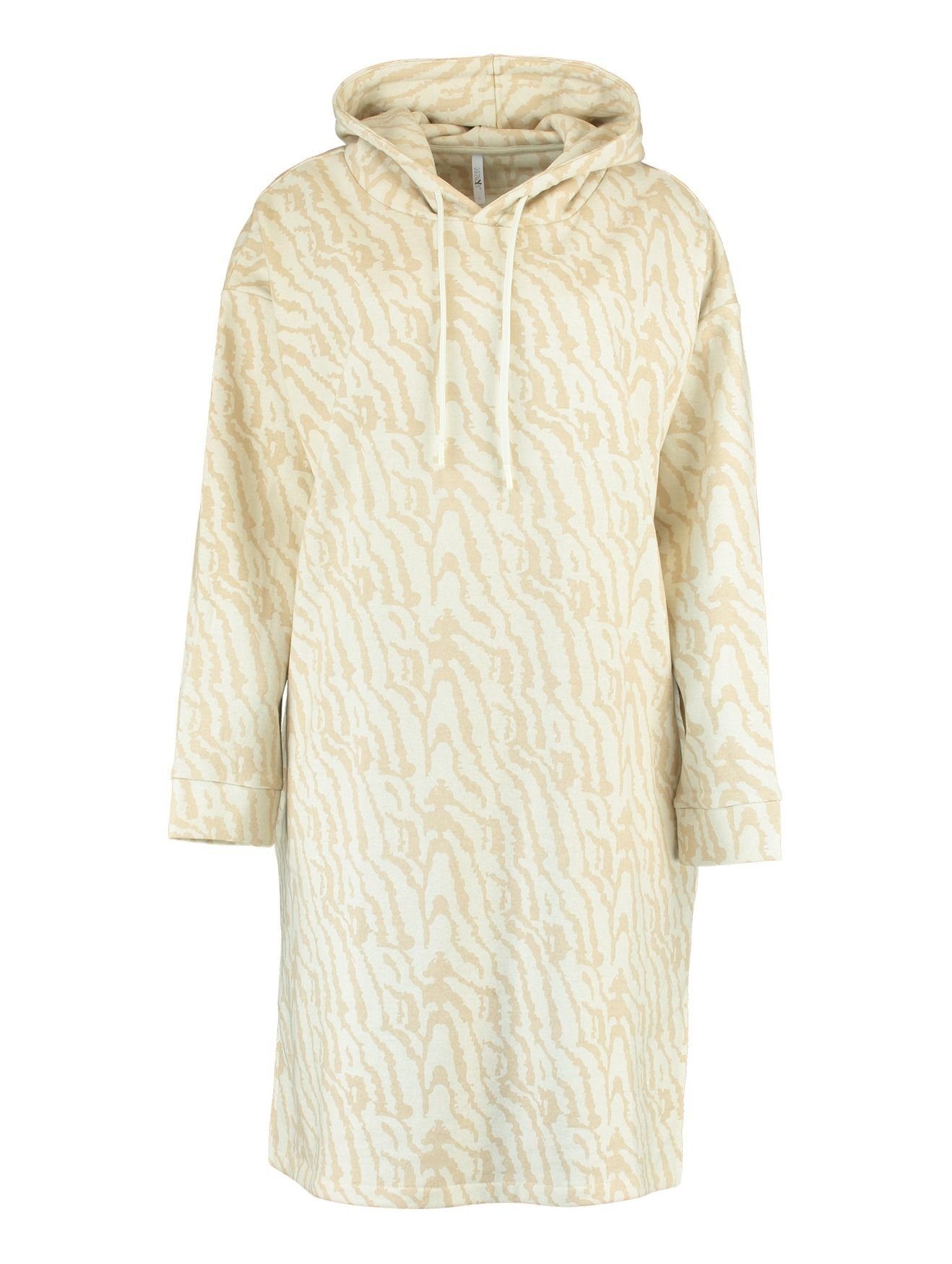 HaILY’S Shirtkleid Hoodie Mini Kleid Kapuzen Pullover Sweat Dress Knielang SWERA (lang) 4705 in Beige