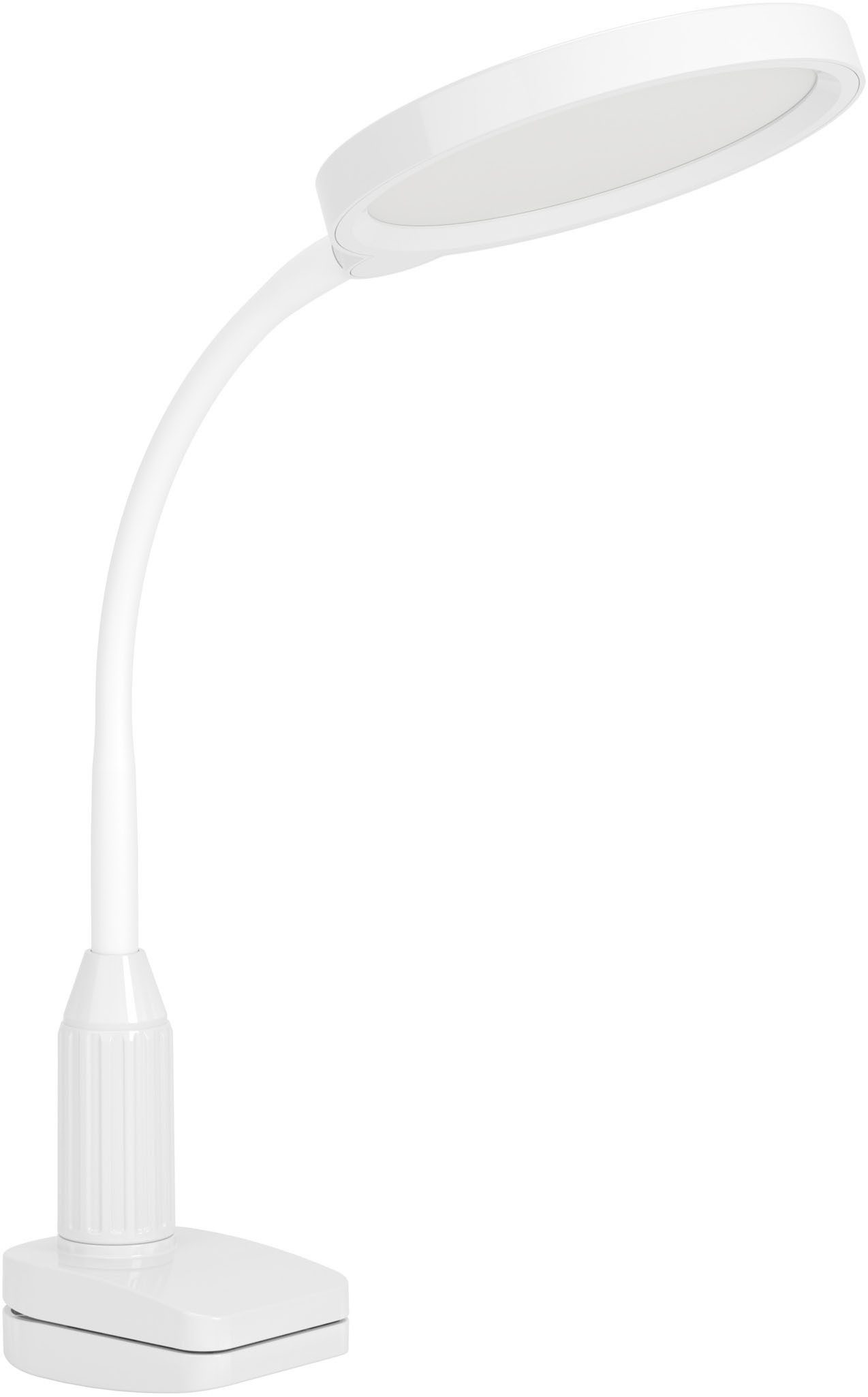 EGLO Klemmleuchte LAURO Klemmlicht - Kunststoff - LED - 1X5,5W - IP20, Dimmfunktion, Farbwechsel, mehrere Helligkeitsstufen, LED fest integriert, Kaltweiß, Neutralweiß, Warmweiß, Klemmlampe, Schreibtischlampe, Leselampe, L26,5 x B14 x H37,5 cm