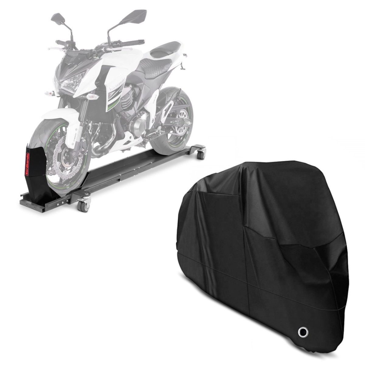 ConStands Motorradheber Set Rangierschiene + Abdeckplane S3