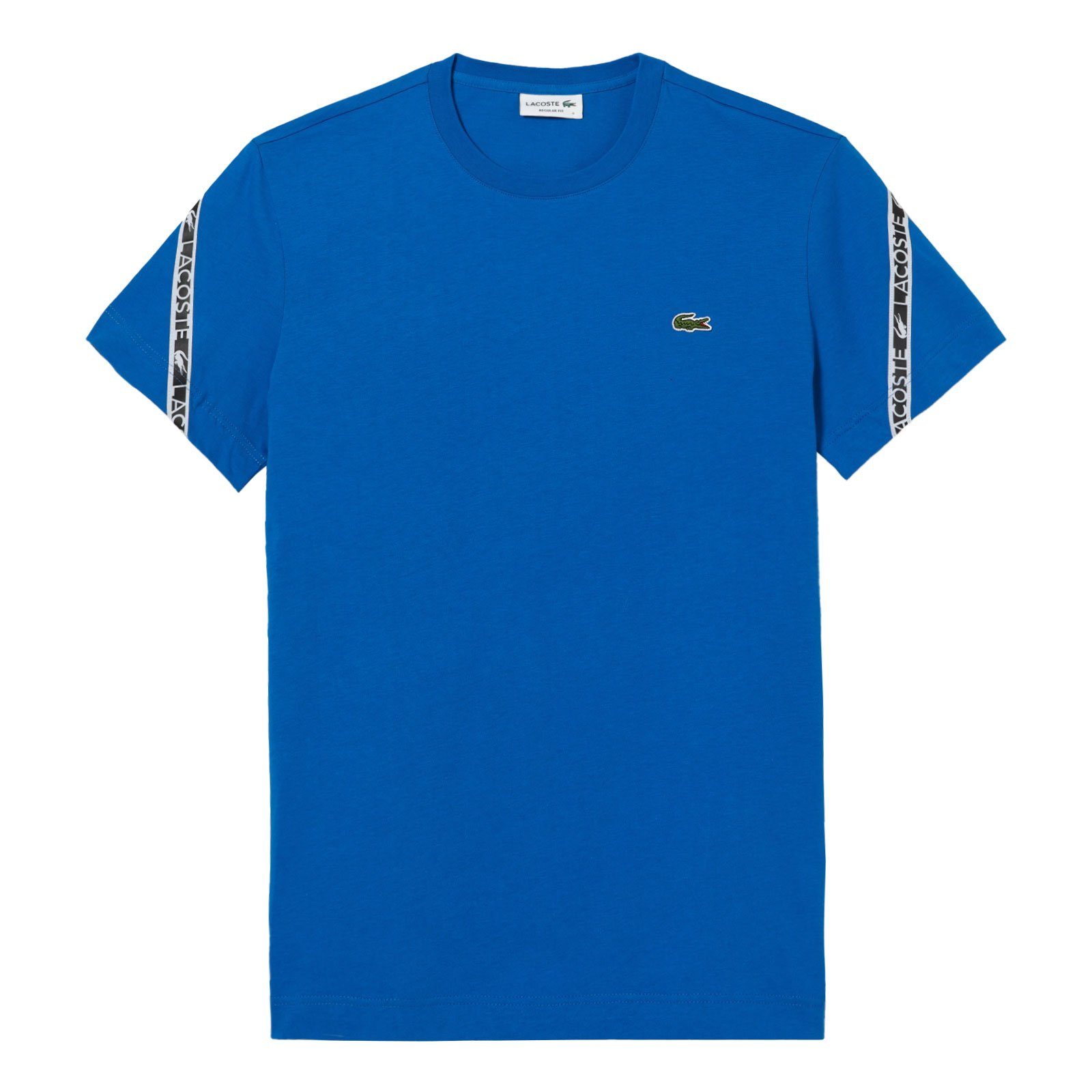 Lacoste Kurzarmshirt T-Shirt mit bedruckten Streifen mit bedruckten Streifen an den Ärmeln K1Q bleu