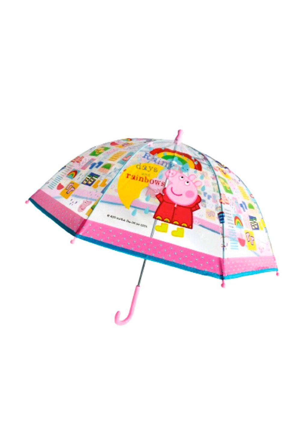 Peppa Pig Stockregenschirm Peppa Wutz Kuppelschirm Kinder Mädchen Stock-Schirm