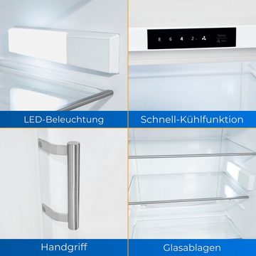 exquisit Vollraumkühlschrank KS16-V-HE-011D, 85 cm hoch, 56 cm breit, kompakt mit digitaler Temperaturanzeige und Handgriff