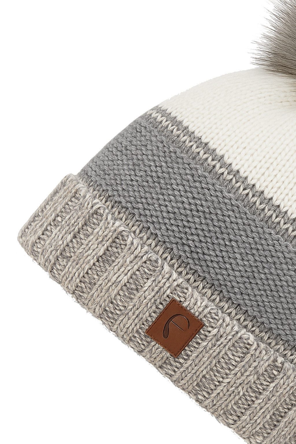 Faera Strickmütze Warme Strickmütze mit Bommel günstig online kaufen