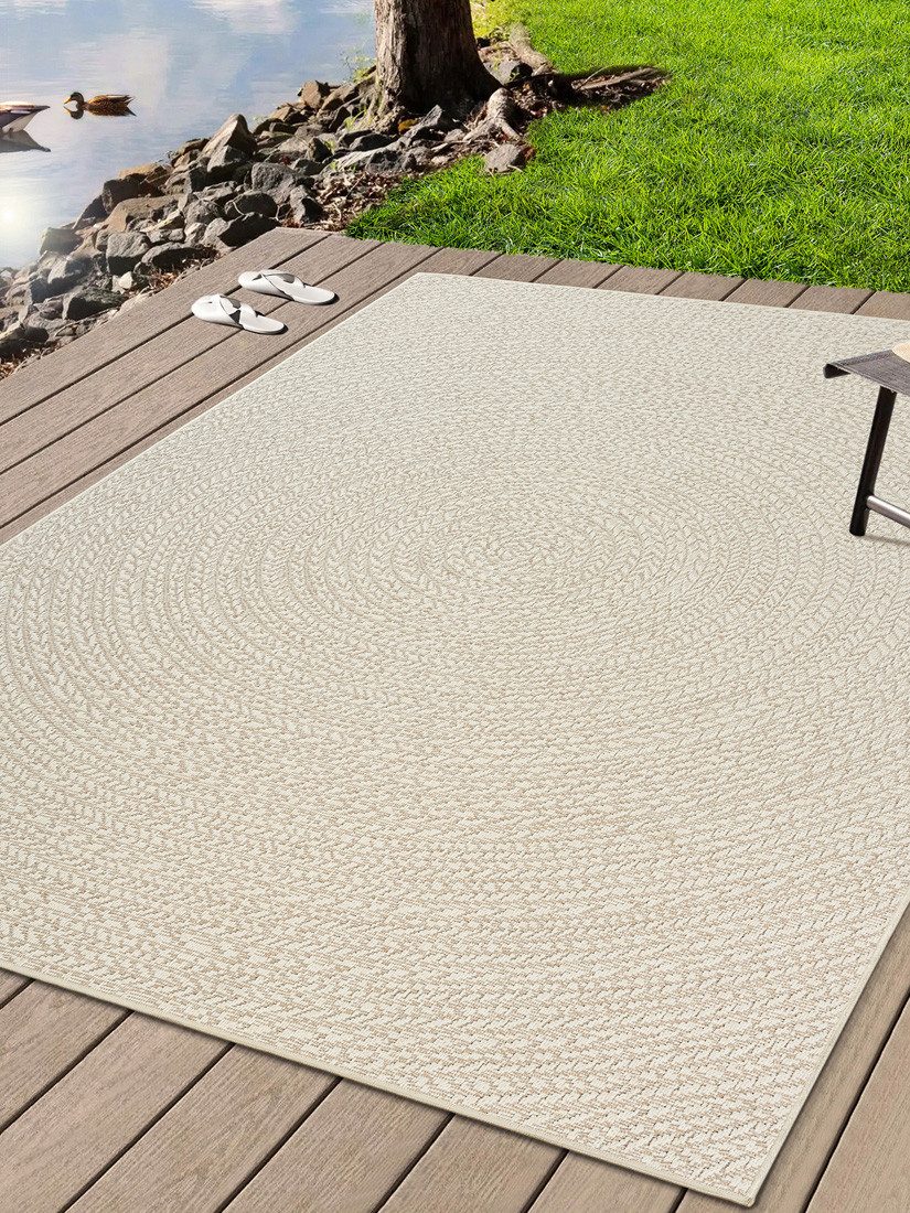 the carpet Teppich Kansas, rechteckig, Höhe: 10 mm, moderner robuster In und Outdoor Teppich Jute Look