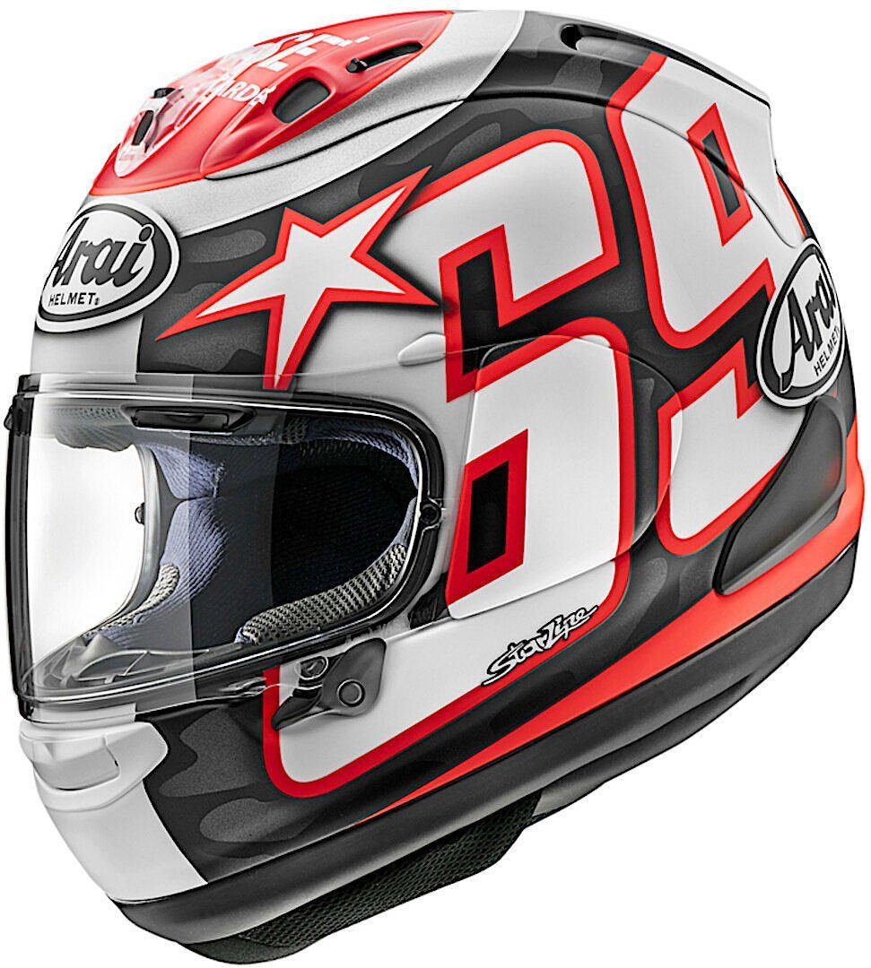 Arai Motorradhelm RX-7V Evo Nicky Reset Helm, vorbereitet für Kommunikationssystem,Notfallsystem-Polsterung (EQ