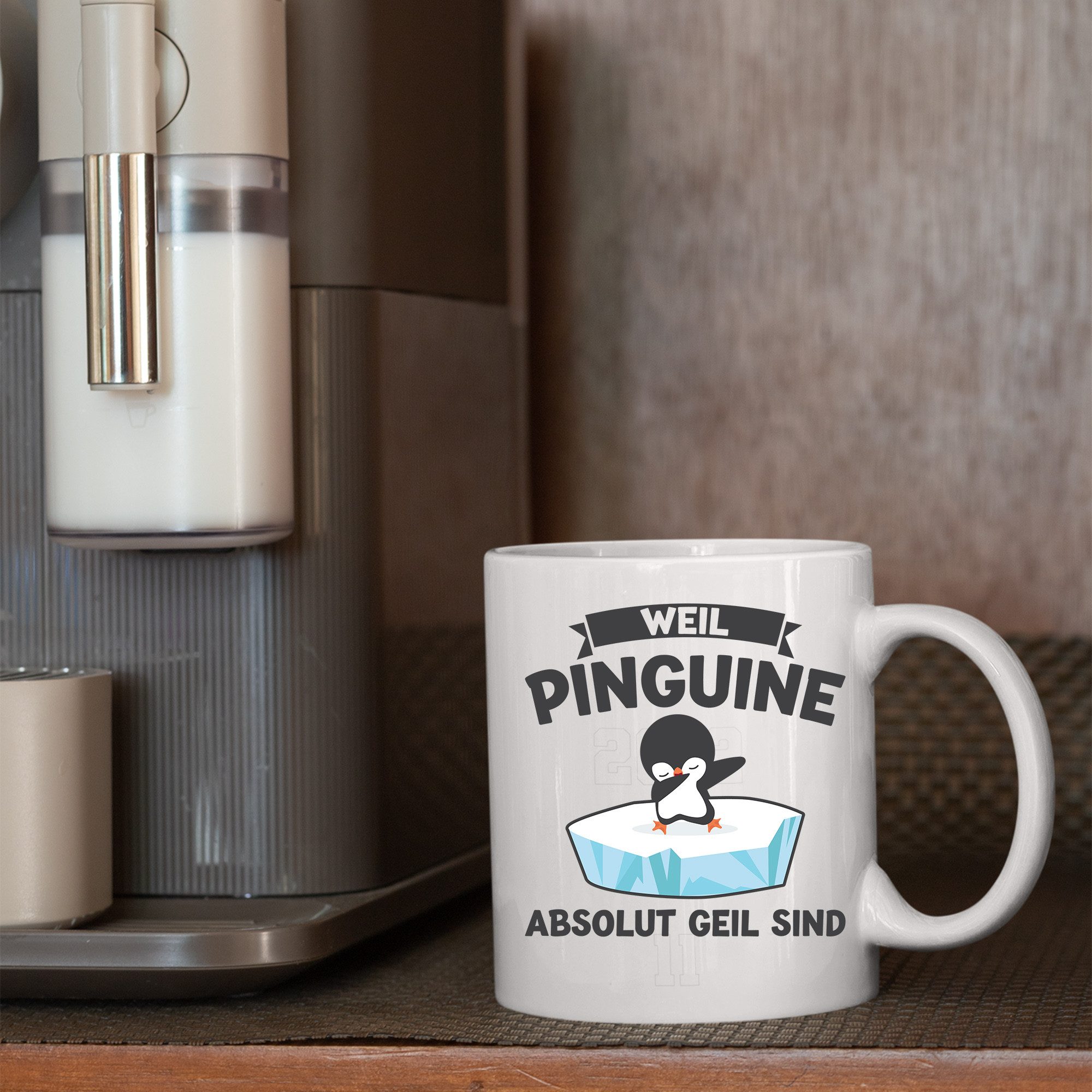 Printmacher Tasse Pinguin Tasse, Weil Pinguine geil sind, Geschenk süß Tasse, Keramik