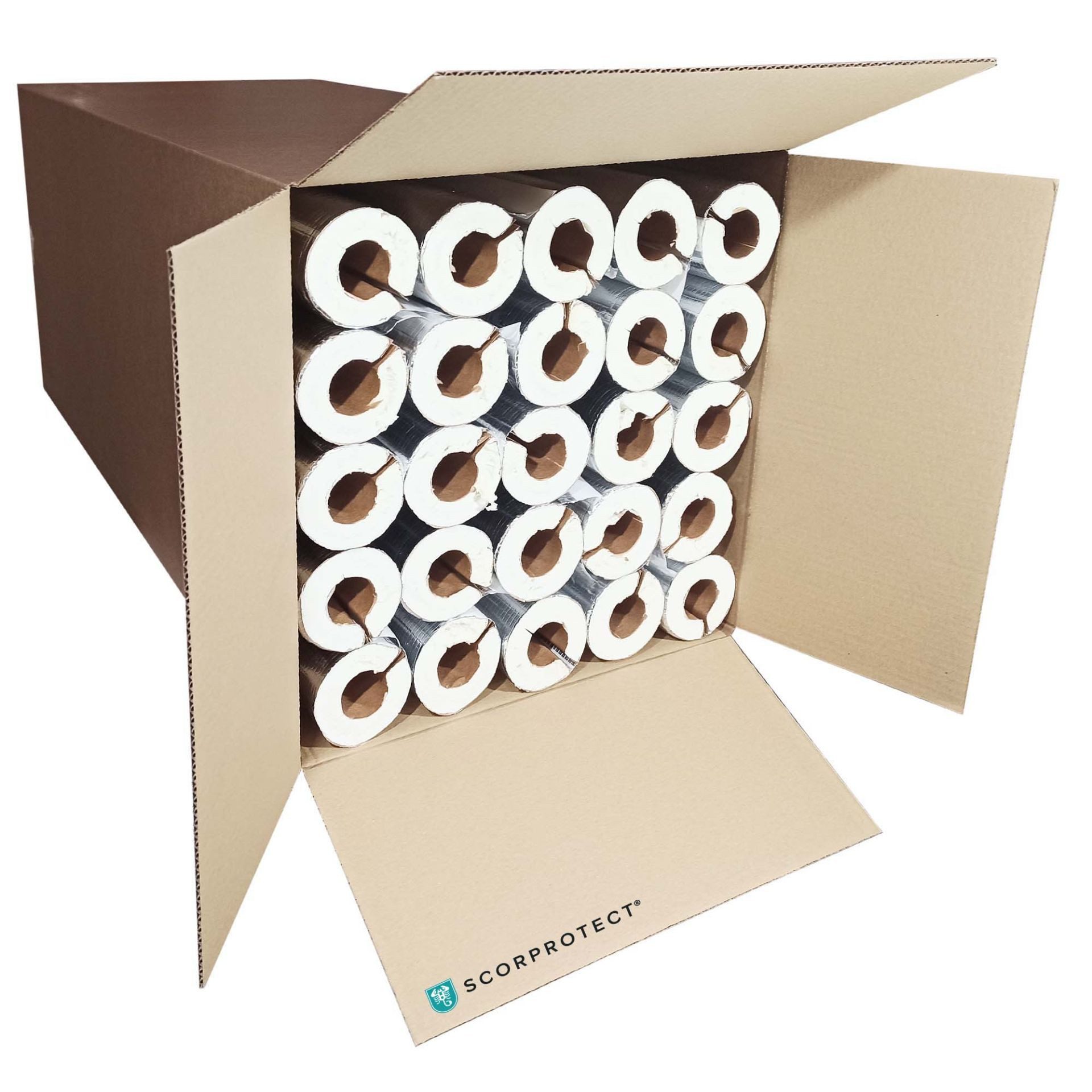 Scorprotect® Steinwolle voller Karton Alu PUR Rohrisolierung mit Gewebemantel selbstklebend