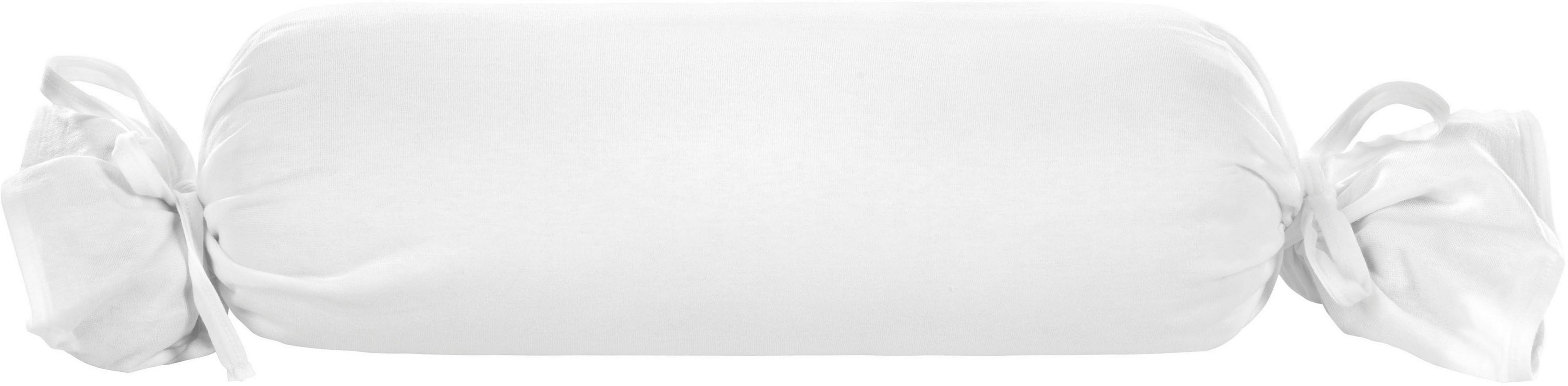(2 weiß feinfädige Biberna Pack Stück), Nackenrollenbezug Single-Qualität mit (1 Stück), dichte, Jersey Michi, 2