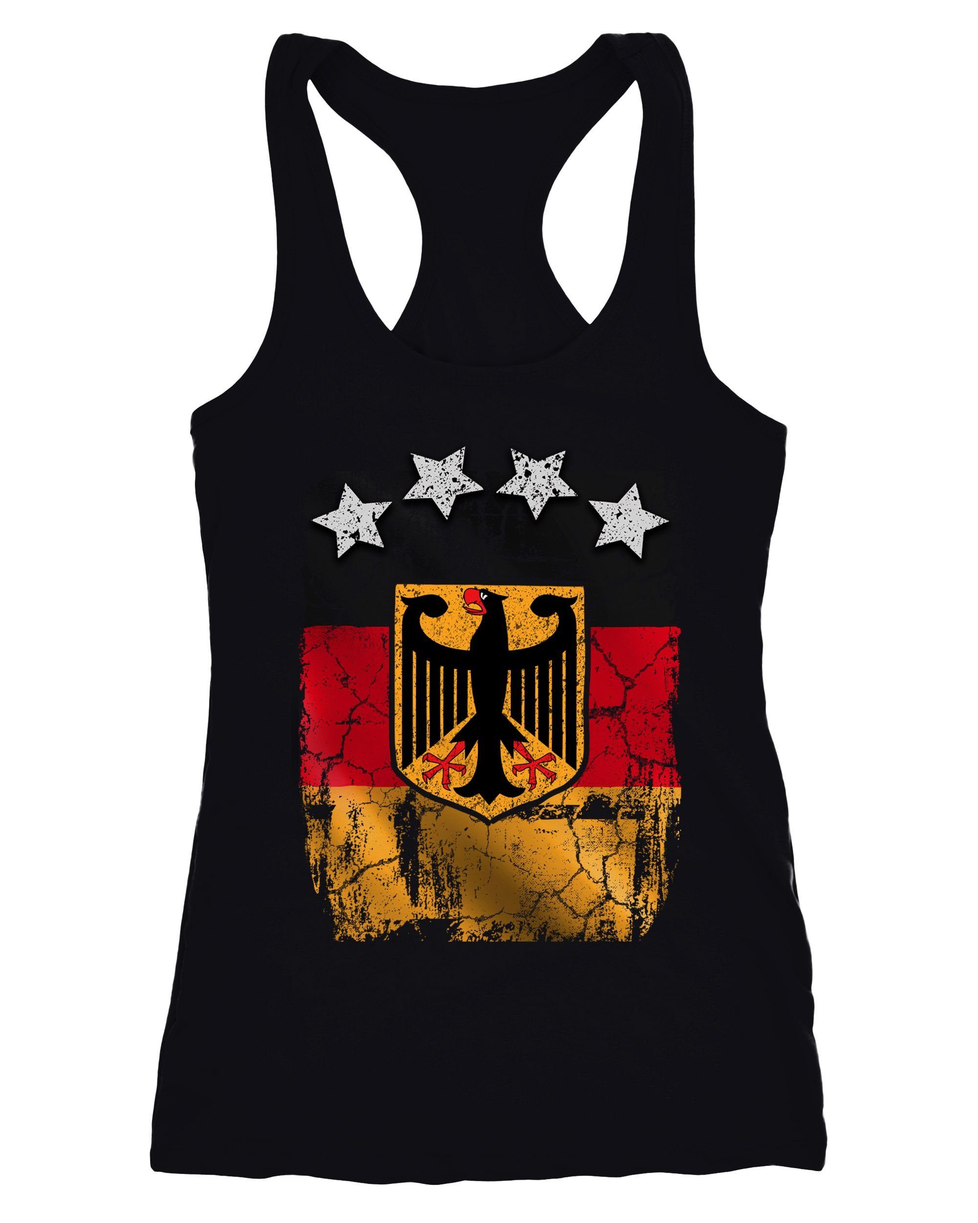 Tanktop Cooles Damen Tank-Top Fußball WM Deutschland Flagge Vintage Moonworks®