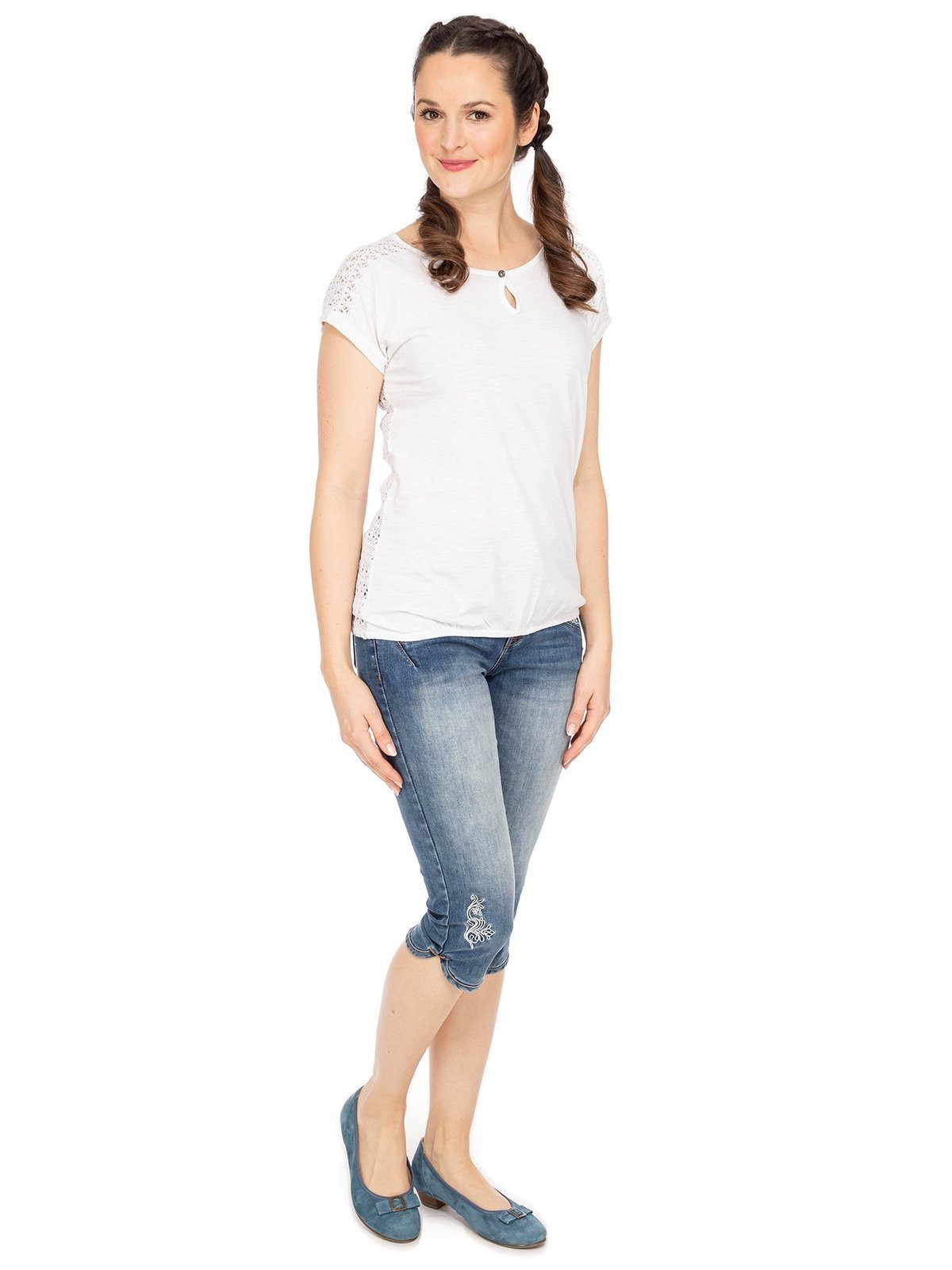 YANISA Hangowear T-Shirt weiß Trachtenshirt