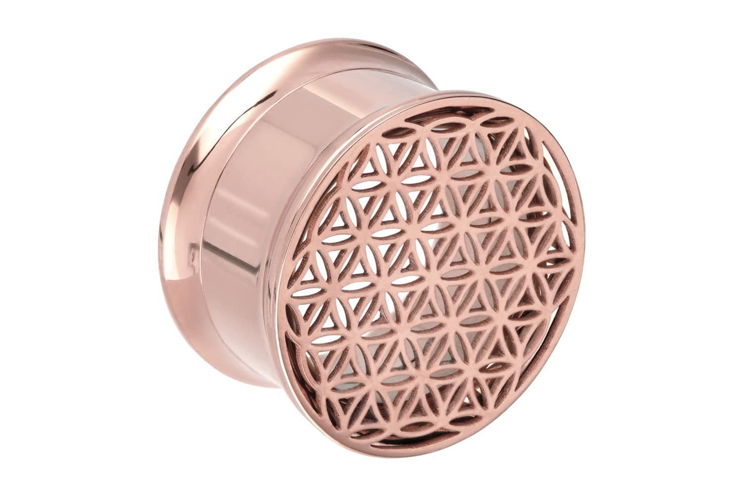 PIERCINGLINE Plug Chirurgenstahl Double Flared Tunnel BLUME DES LEBENS (Tun günstig online kaufen