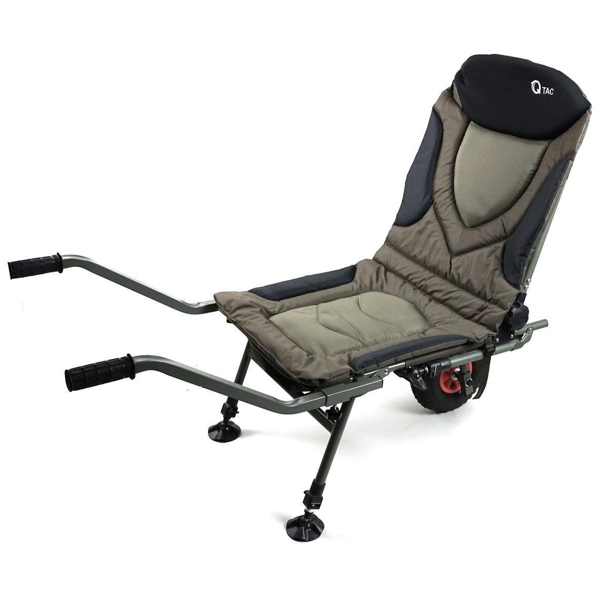 Q-TAC Angelstuhl Q-Tac Schubkarrenstuhl Angelstuhl Transportwagen Campingstuhl Strand