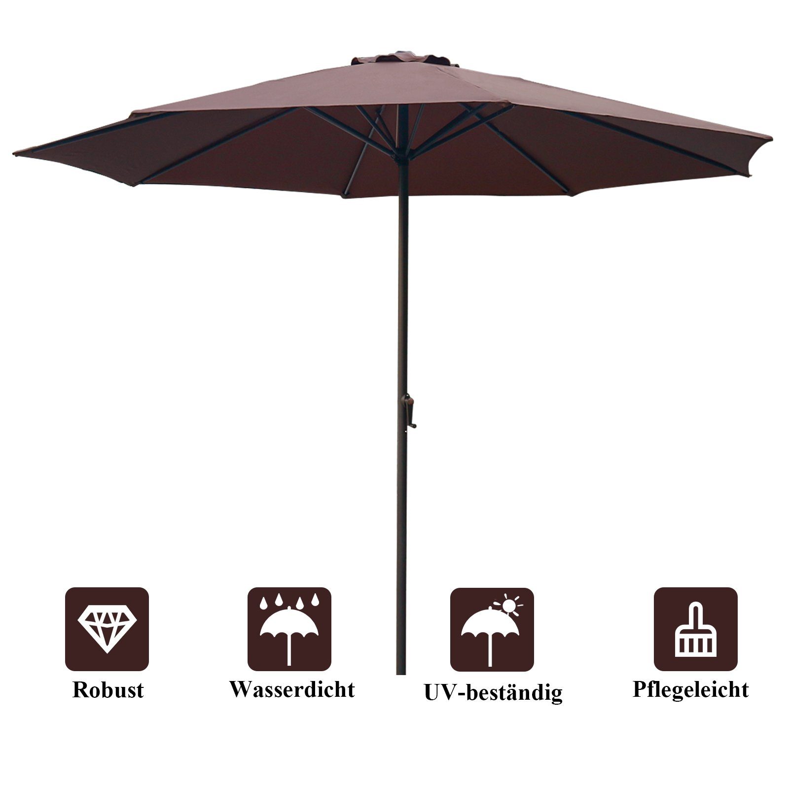 KAHOO Sonnenschirm Strandschirm, Gartenschirm mit Kurbel, günstig online kaufen