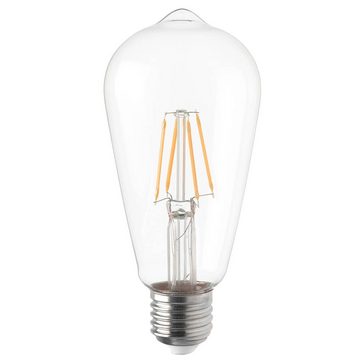 etc-shop LED Stehlampe, Leuchtmittel inklusive, Warmweiß, Steh Lampe Vintage FILAMENT Altmessing Leuchte höhenverstellbar im