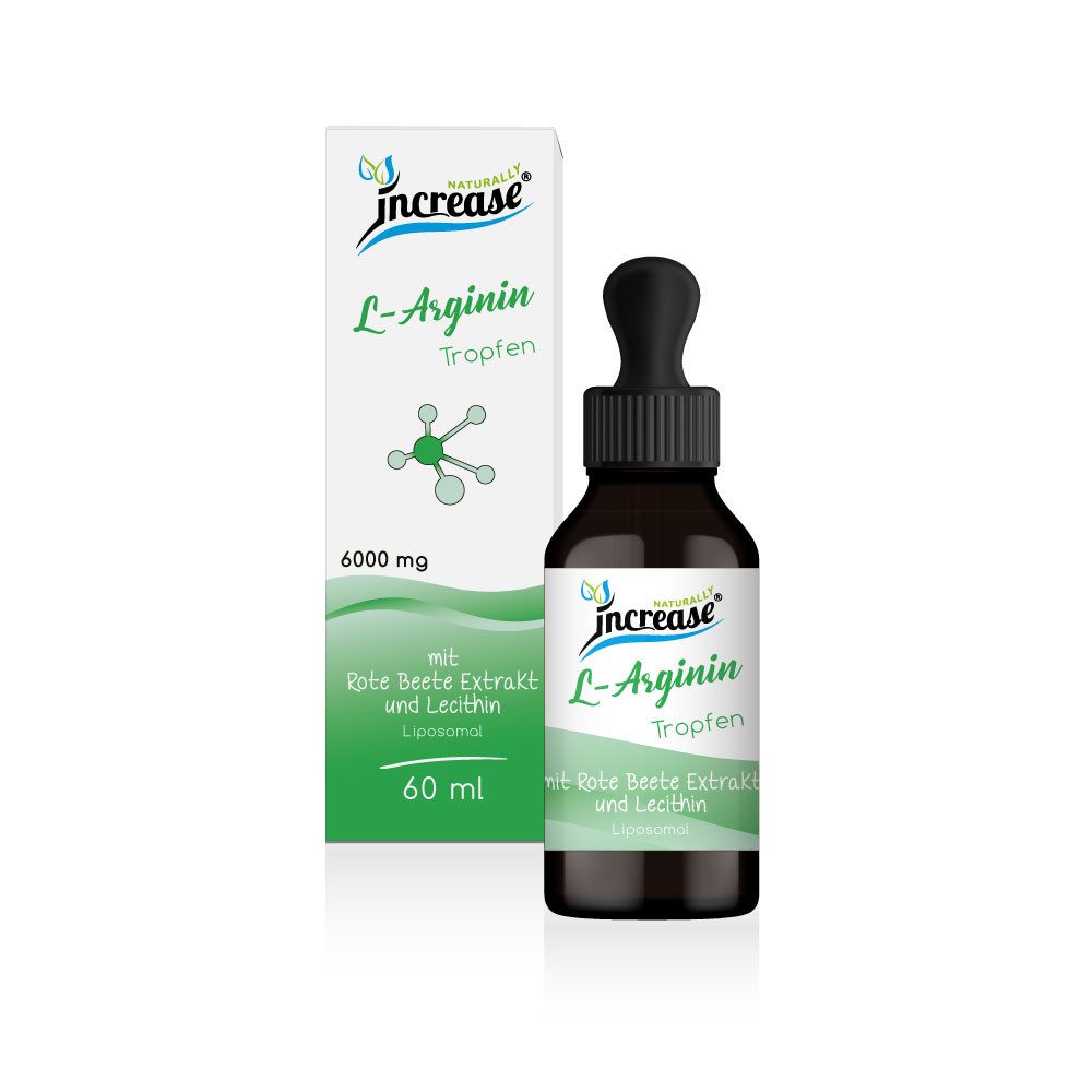 increase NATURALLY Liposomales L-Arginin - 6.000mg L-Arginin pro Tag - Rote Bete Extrakt Tropfen, 60 ml
