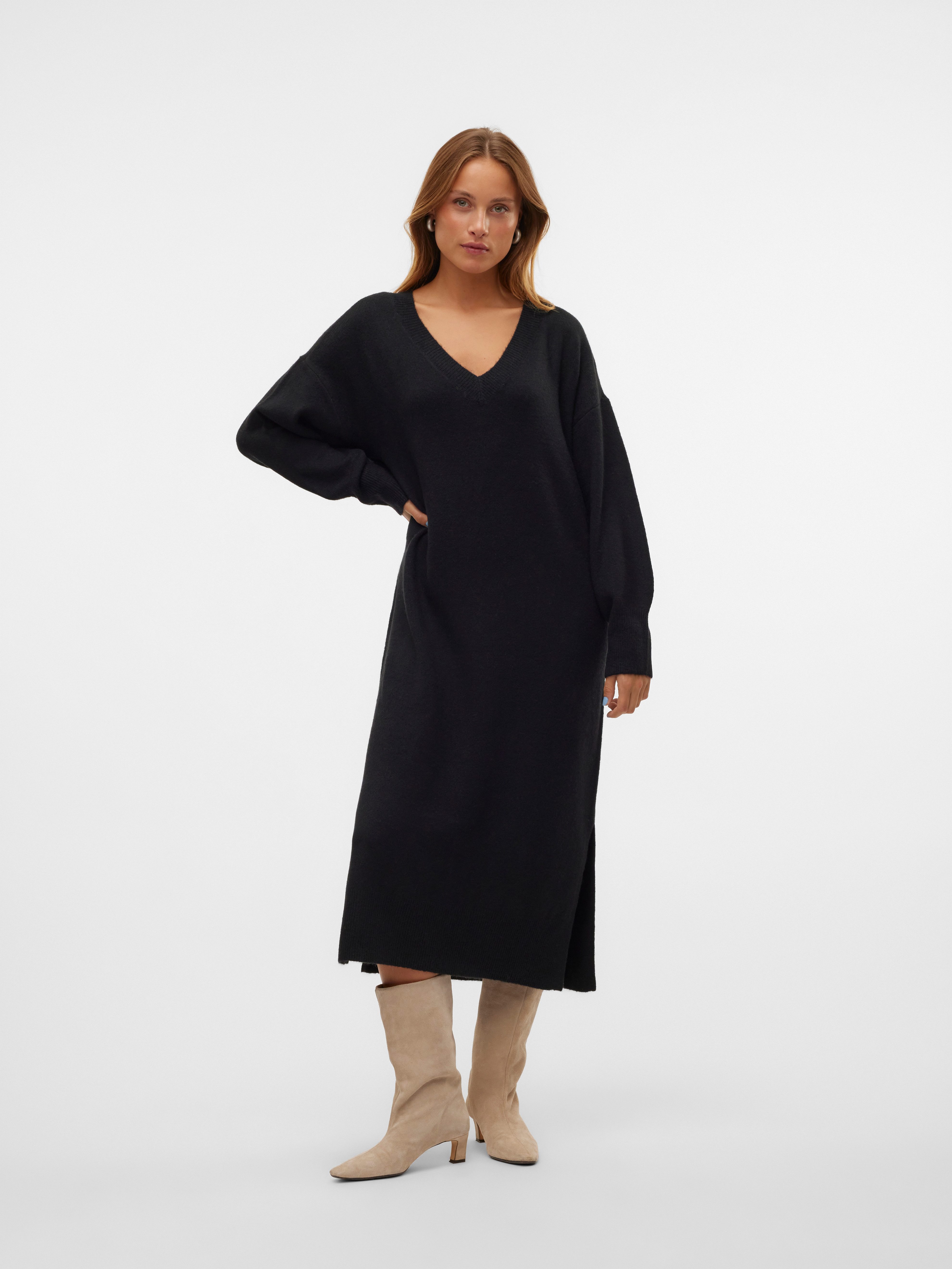 Vero Moda Strickkleid VMJUPITER LS V-NECK günstig online kaufen