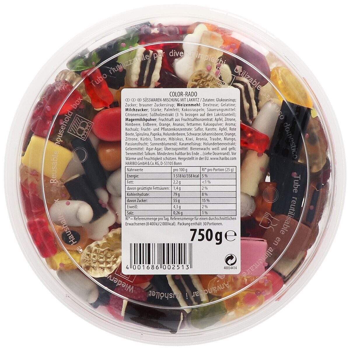 HARIBO Süßigkeit Color-Rado, Party Box 750 g