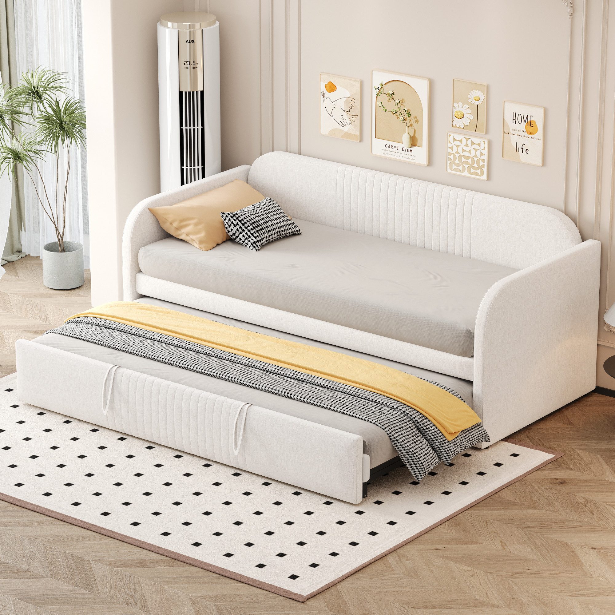 Flieks Daybett, Polsterbett Tagesbett Schlafsofa mit Ausziehbett 90x190/180 günstig online kaufen