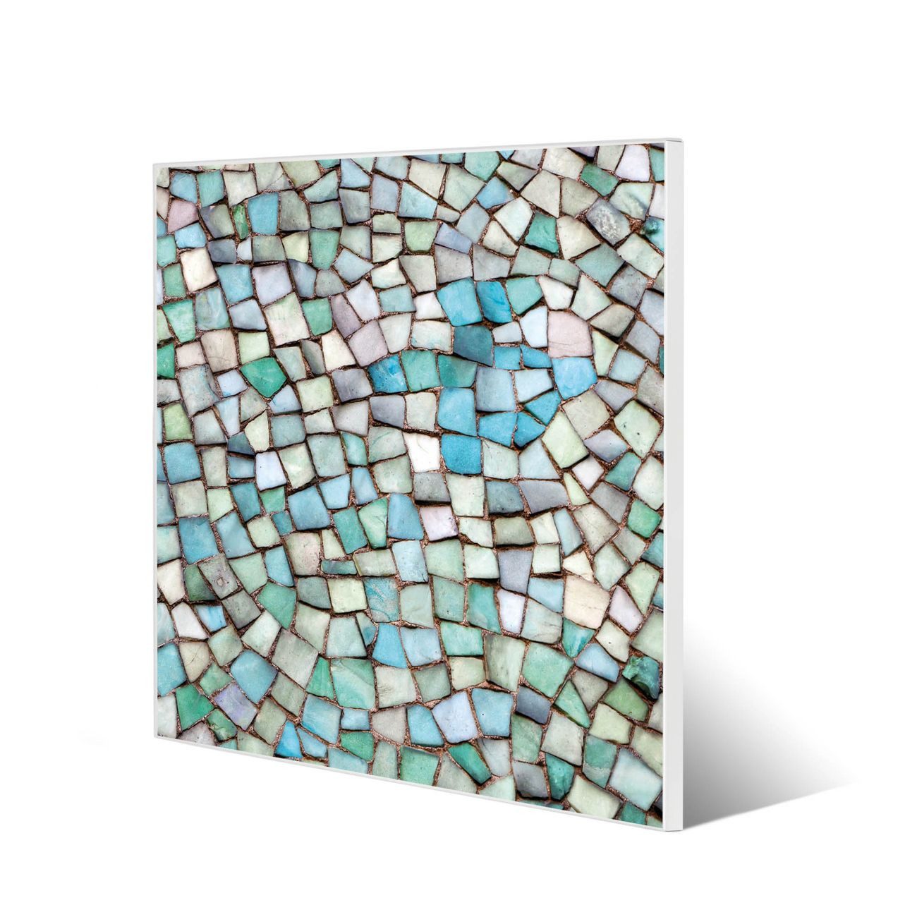 banjado Magnettafel Stahl Quadratisch Mosaik Blau, (inkl. 4 Magnete, Quadratische Stahlmagnettafel)